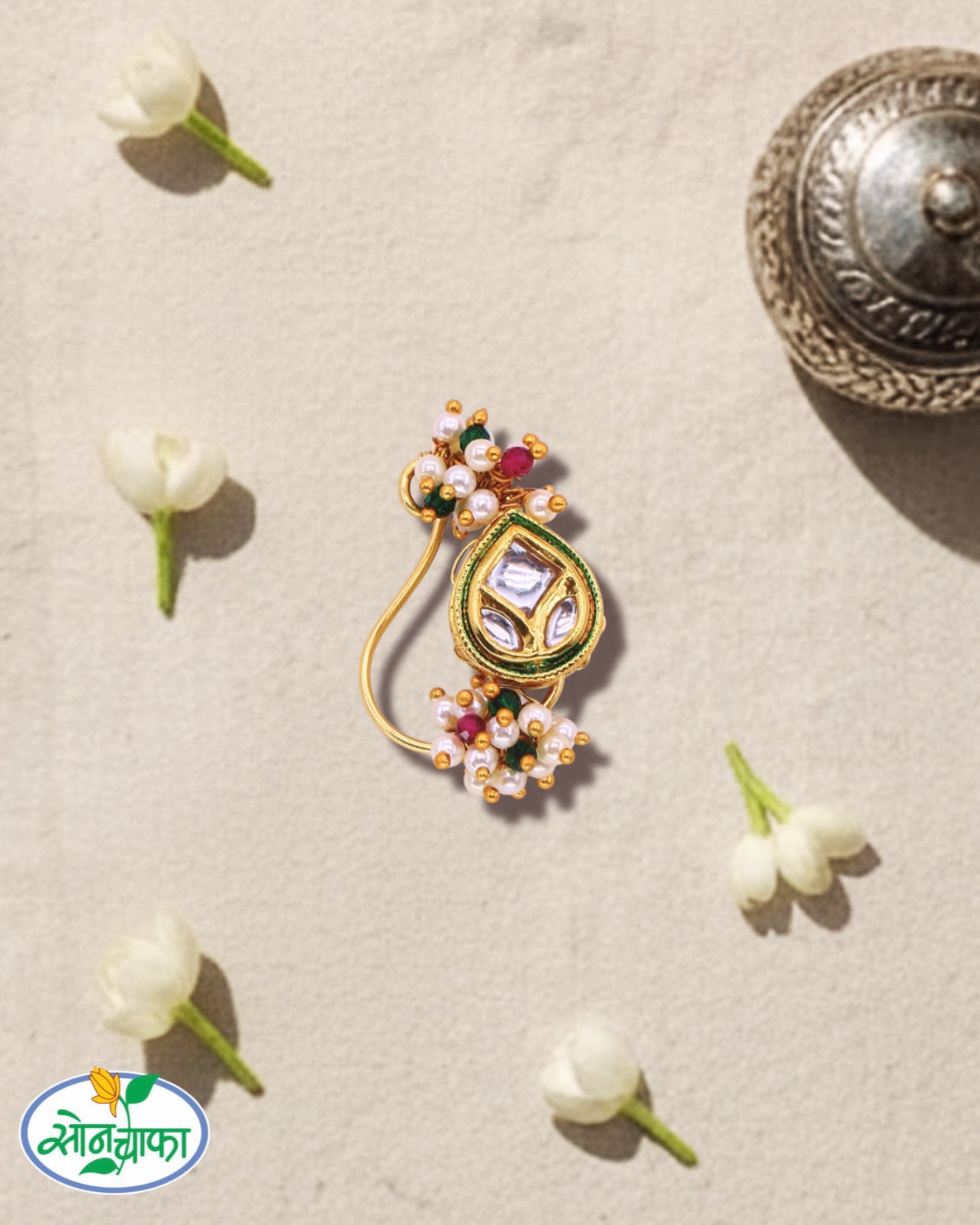 KUNDAN PEARL BEADS NATH