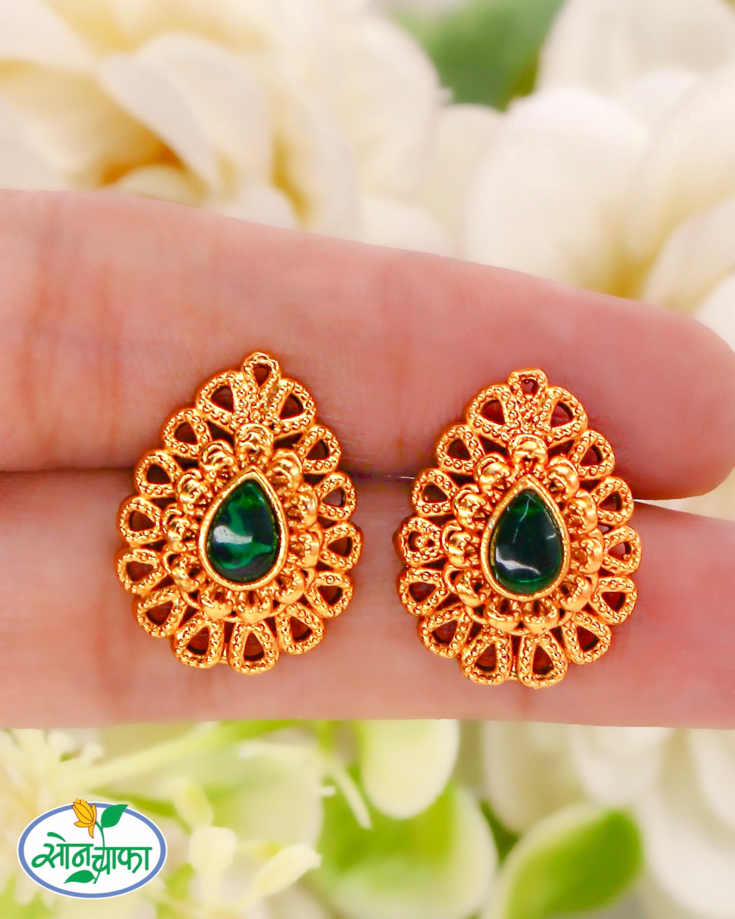 ALLURING ANTIQUE EAR-STUDS