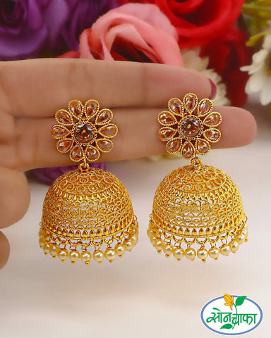 SOOTHING FLORAL ANTIQUE JHUMKA