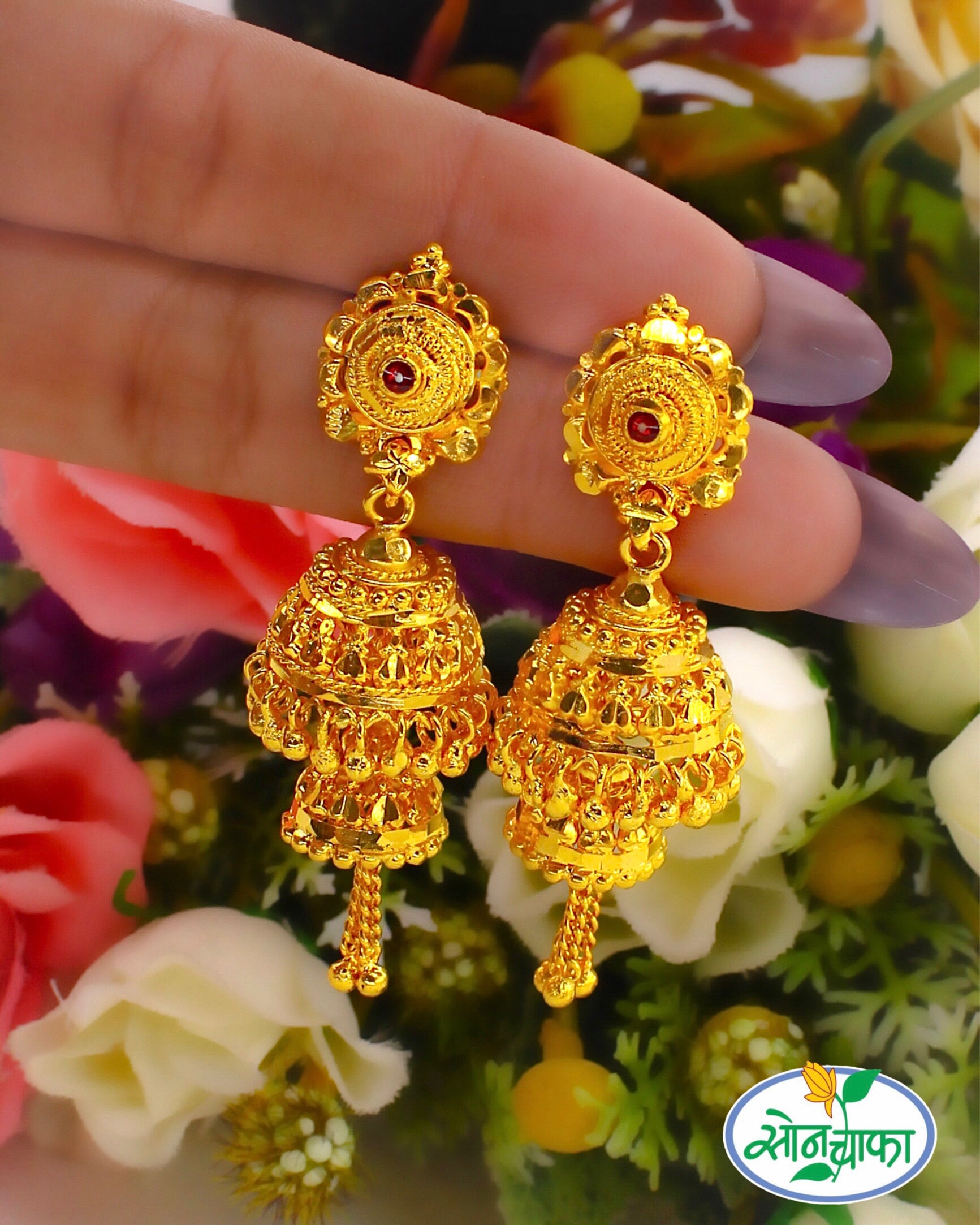IMPRESSIVE LAYER JHUMKI EARRINGS – Sonchafa