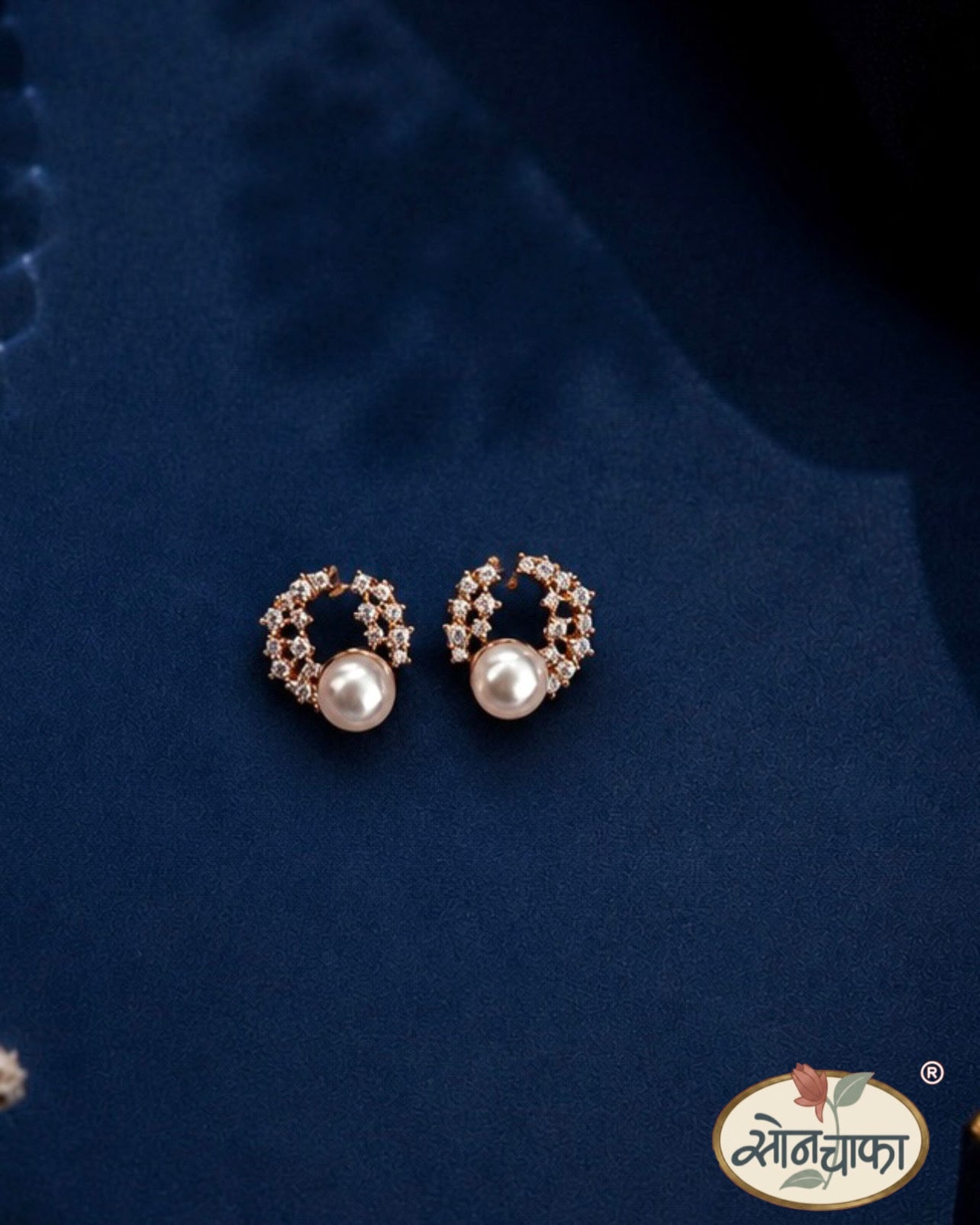 FLORAL PEARL STUDS EARRINGS