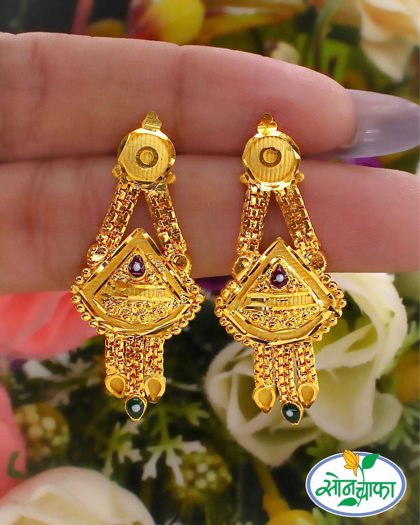 FLOWERET GOLD PLATED EARRINGS