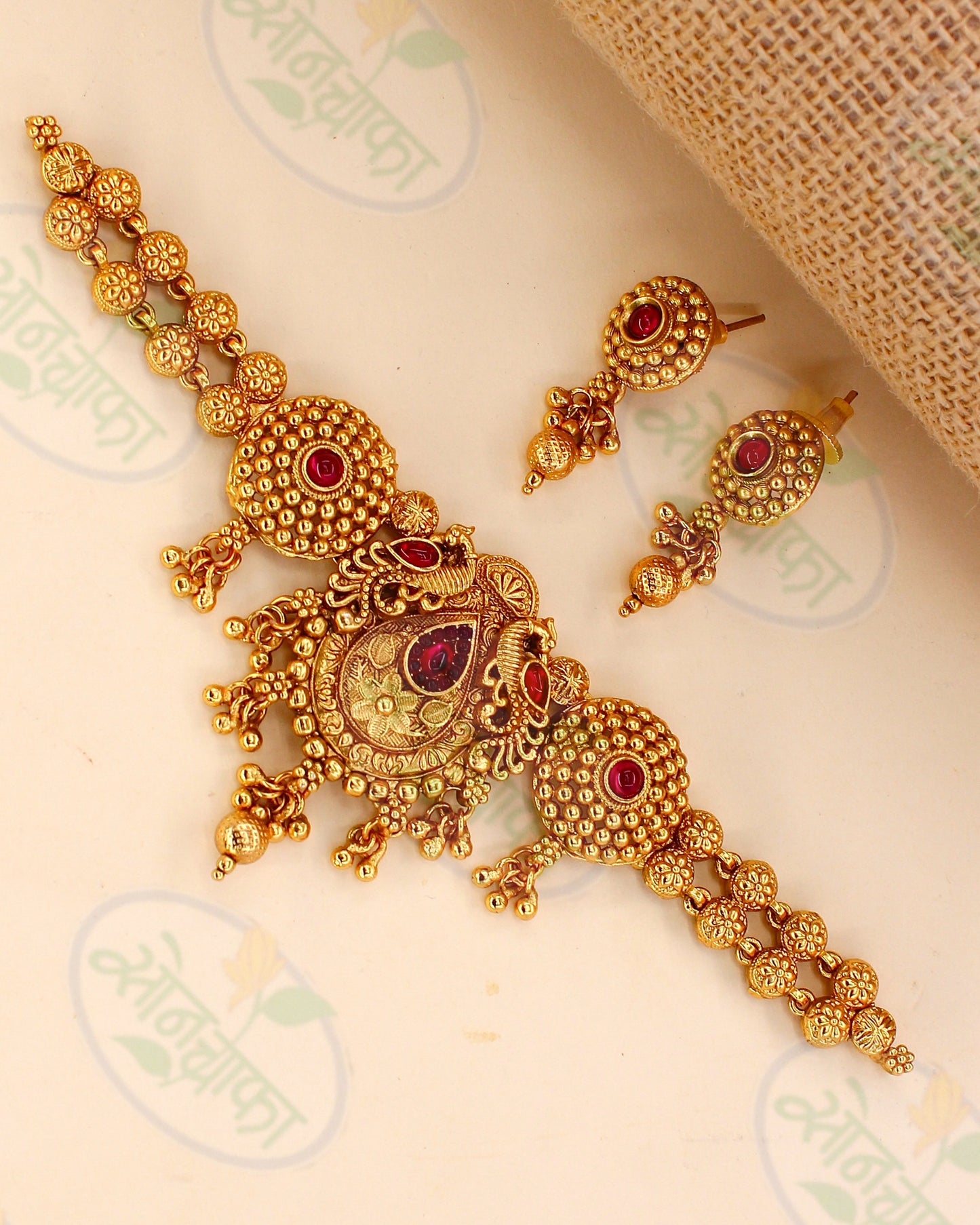 DESIGNER PEACOCK CHOKER SET