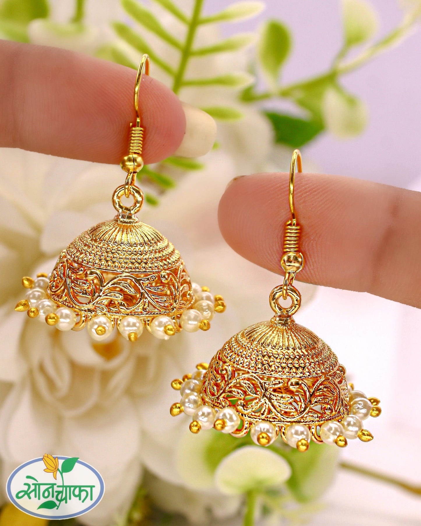 CLASSIC MOTI JHUMKI EARRINGS