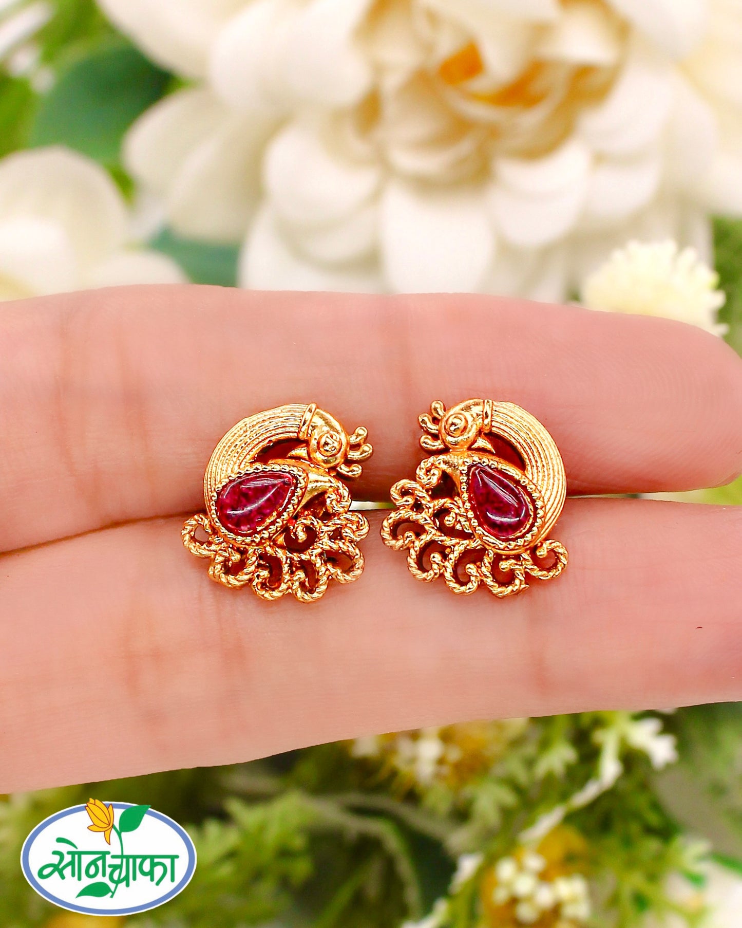 BEAUTIFUL ANTIQUE EAR-STUDS