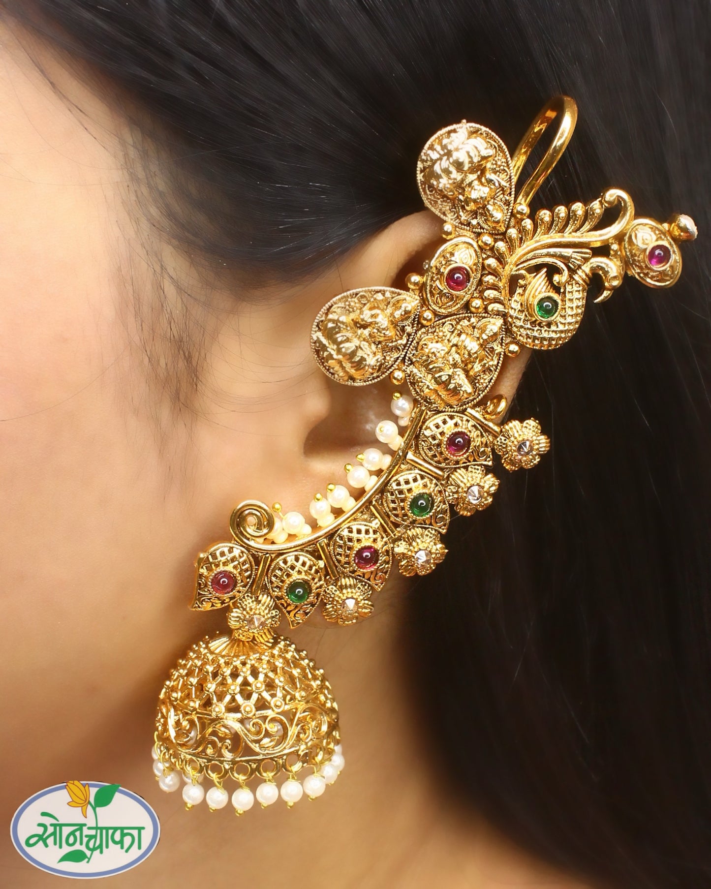 ICONIC PEACOCK DESIGNER EAR-CUFF