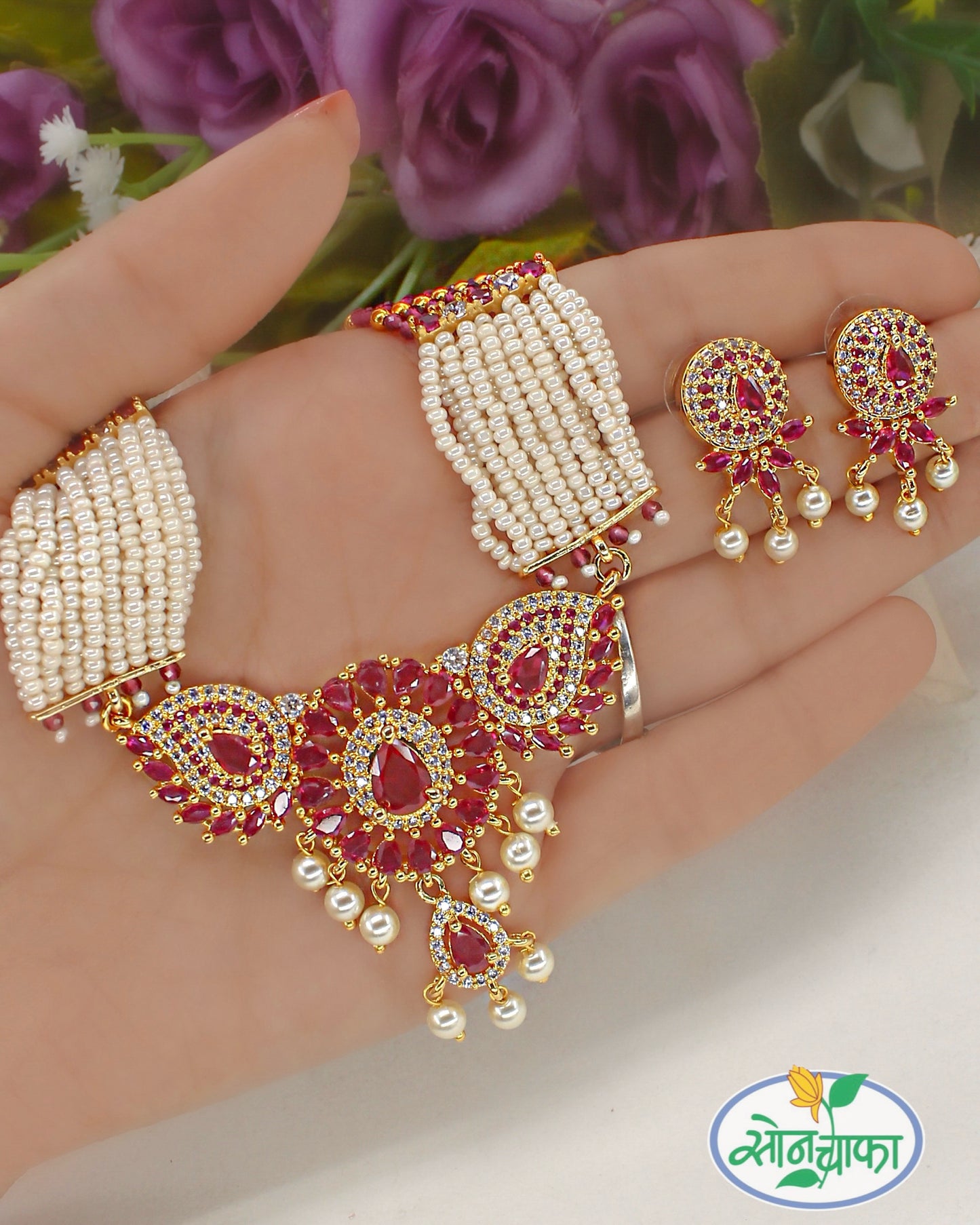 CHARMING MOTI NECKLACE SET