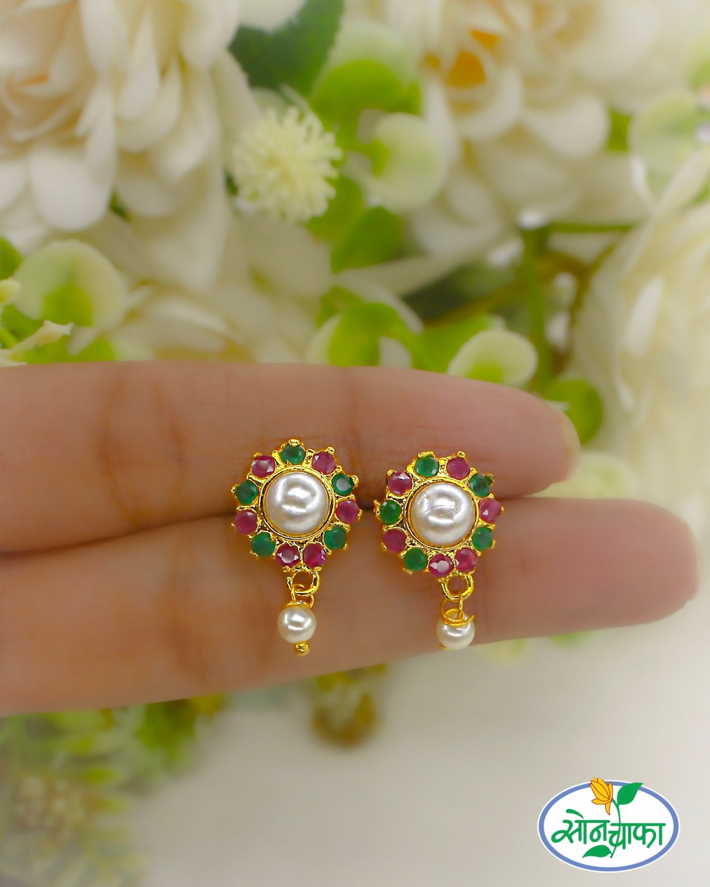 PRETTY NAVRATNA EARRINGS