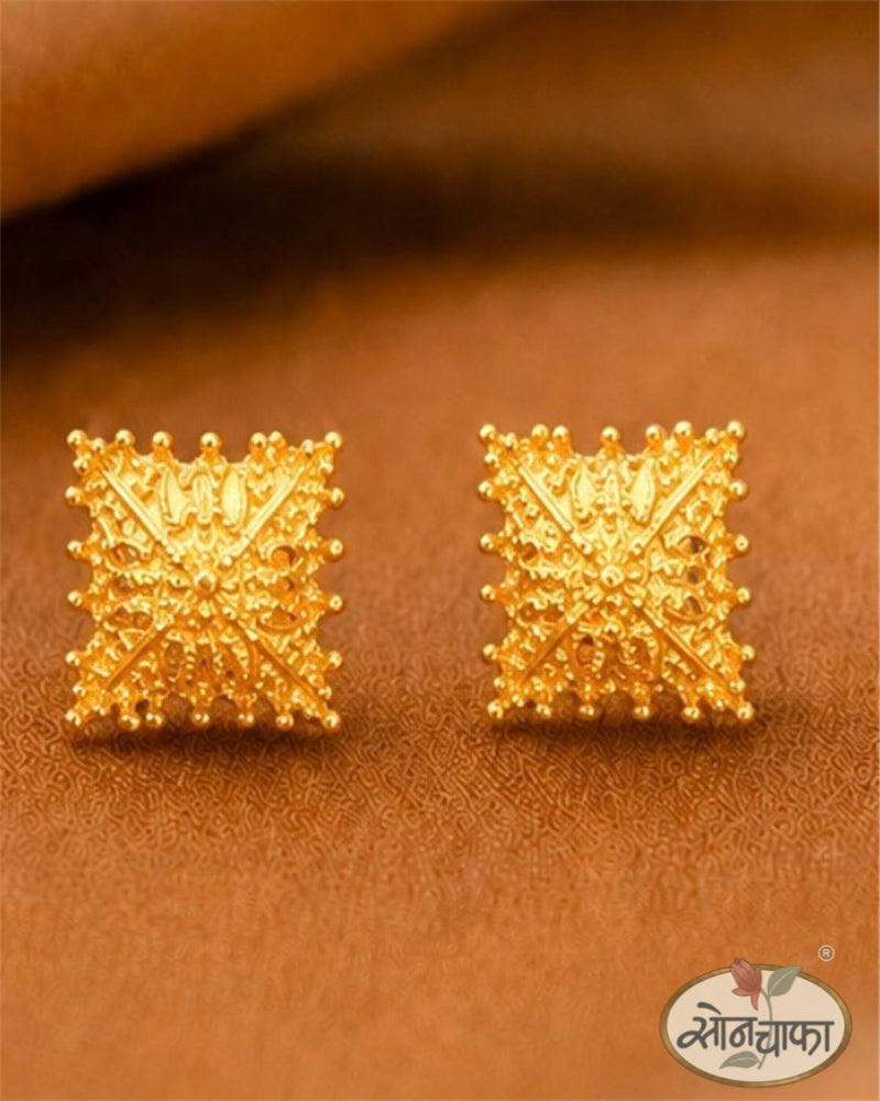 SQUARE DESIGNER EAR-STUDS