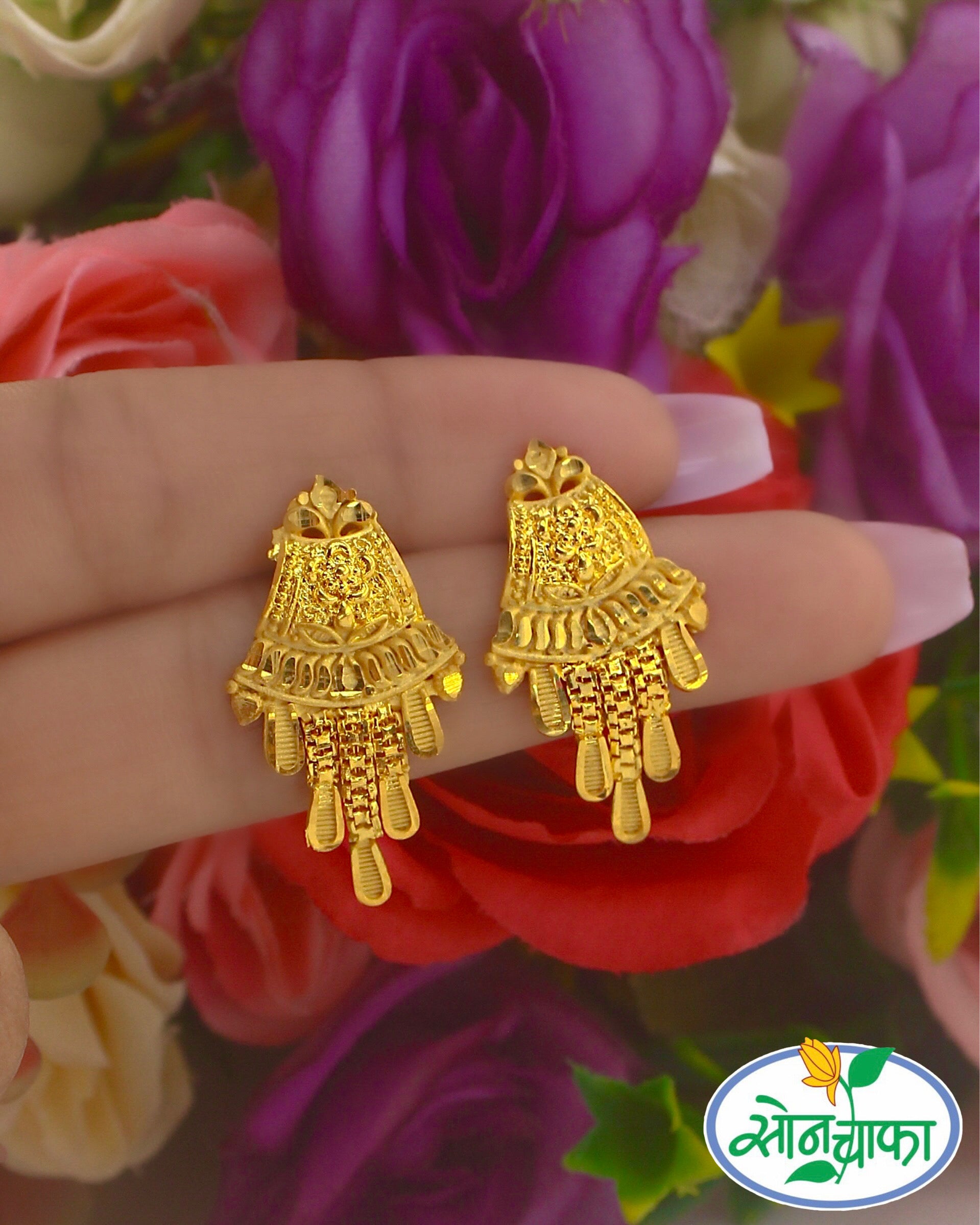 IMPRESSIVE GOLD PLATED EARRINGS – Sonchafa