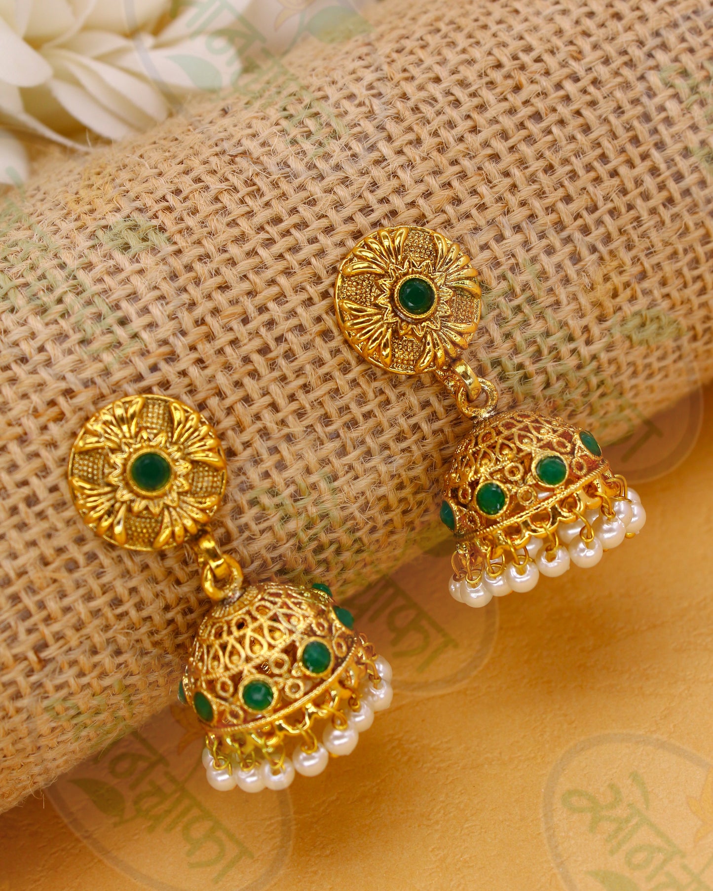 ROYAL FLORAL JHUMKA EARRINGS