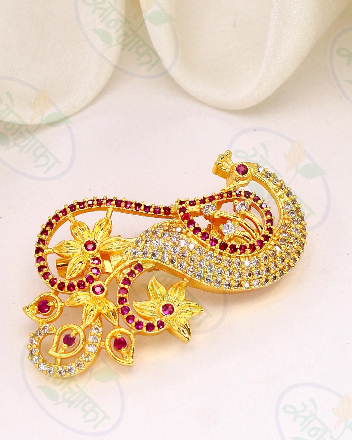 FLORAL WITH PEACOCK DESIGNER SAREEPIN