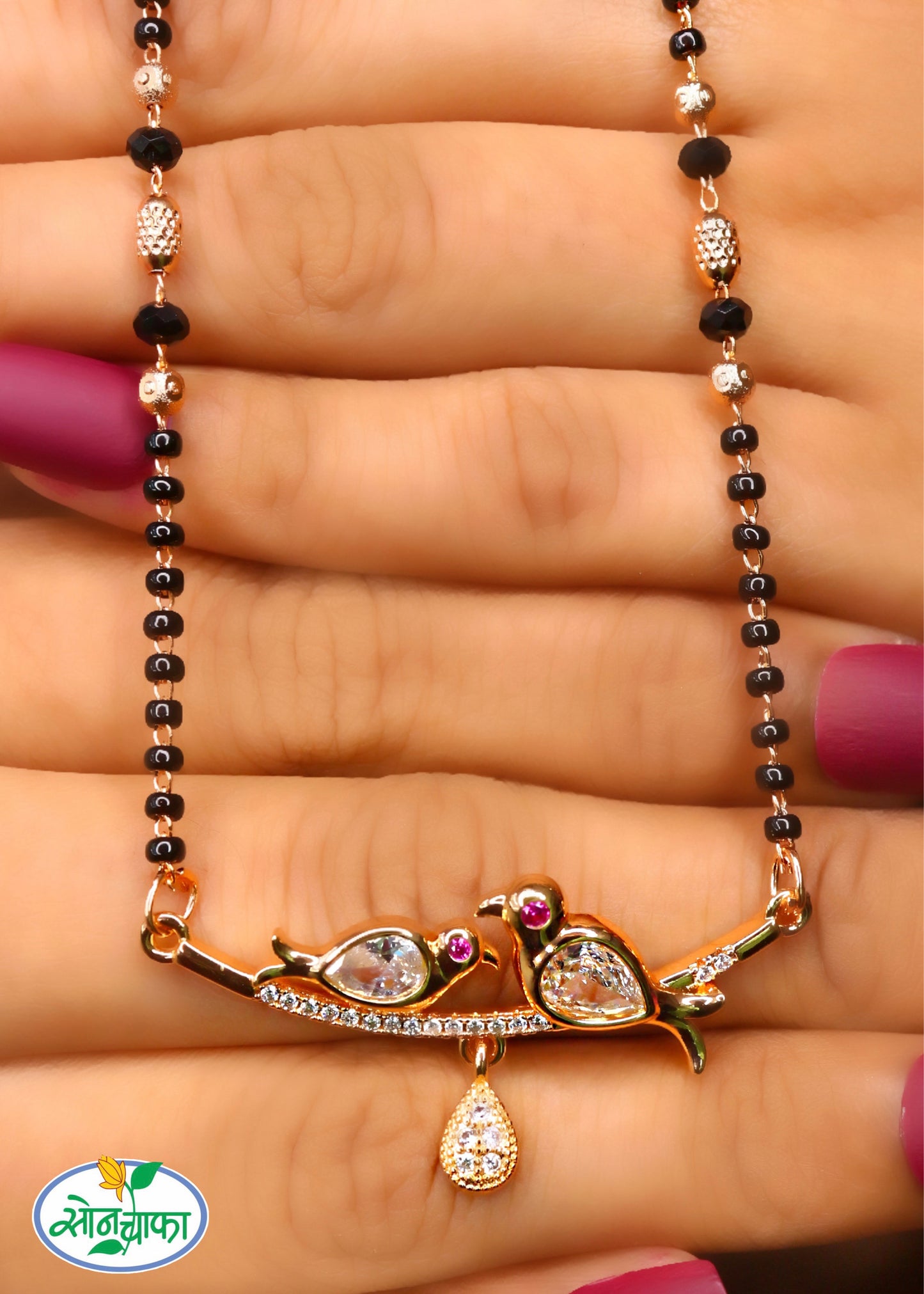 GLEAMING BIRDS DIAMOND MANGALSUTRA