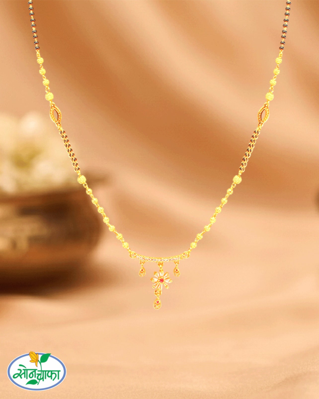 FLORAL SPARK DIAMOND MANGALSUTRA