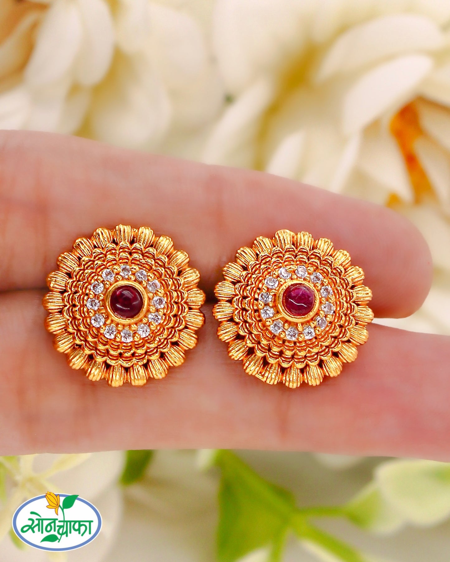 BEAUTIFUL ANTIQUE EAR-STUDS