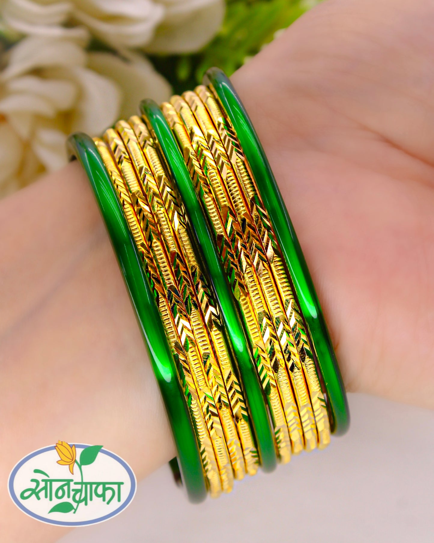 TEXTURED WAVE GOLD BANGLES