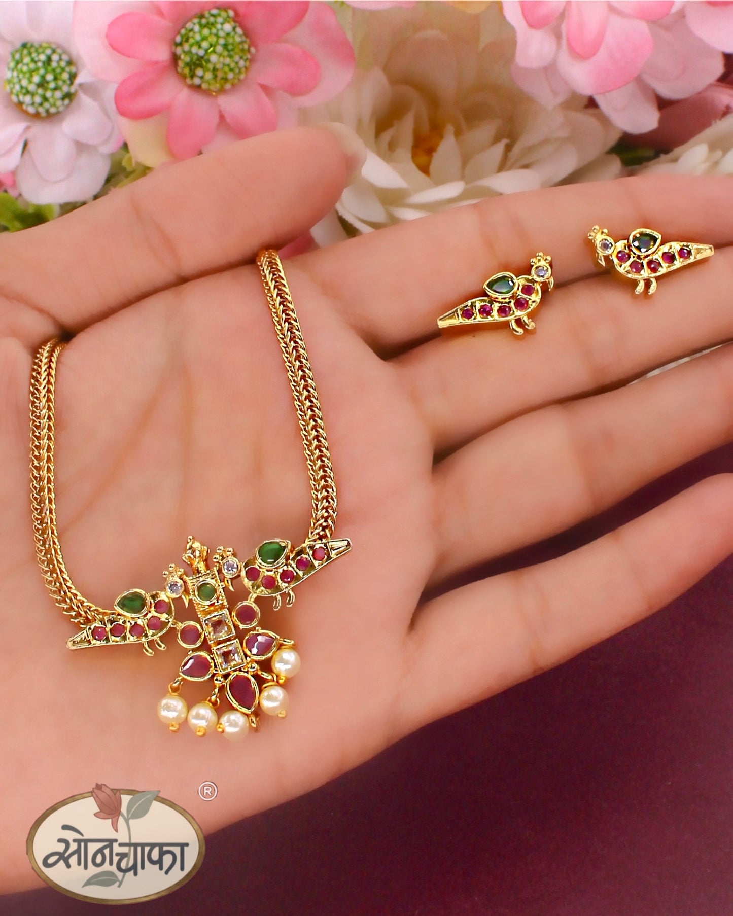 ROYAL TWIN PEACOCK NECKLACE