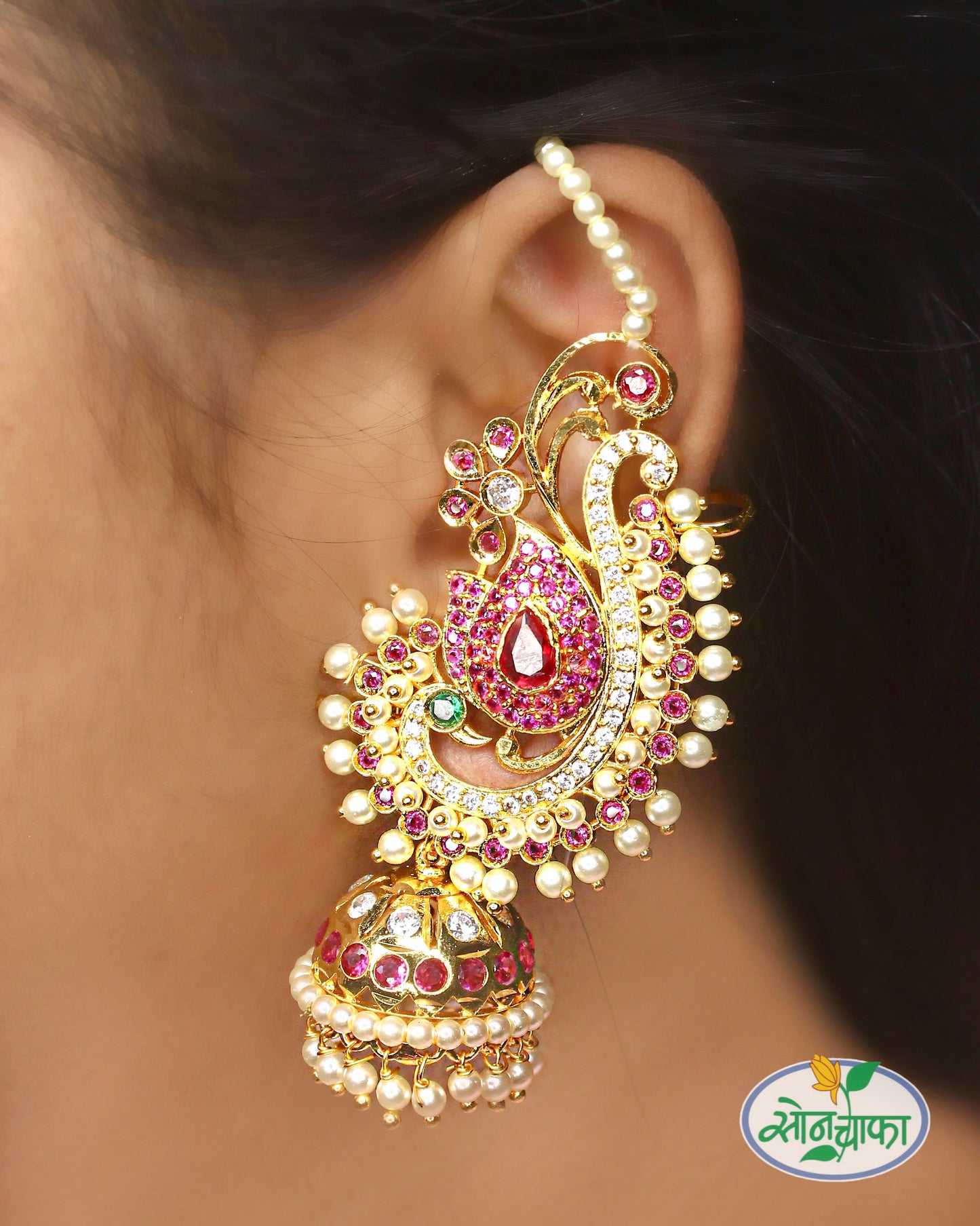 LAVISH KUDI PEACOCK EAR-CUFF