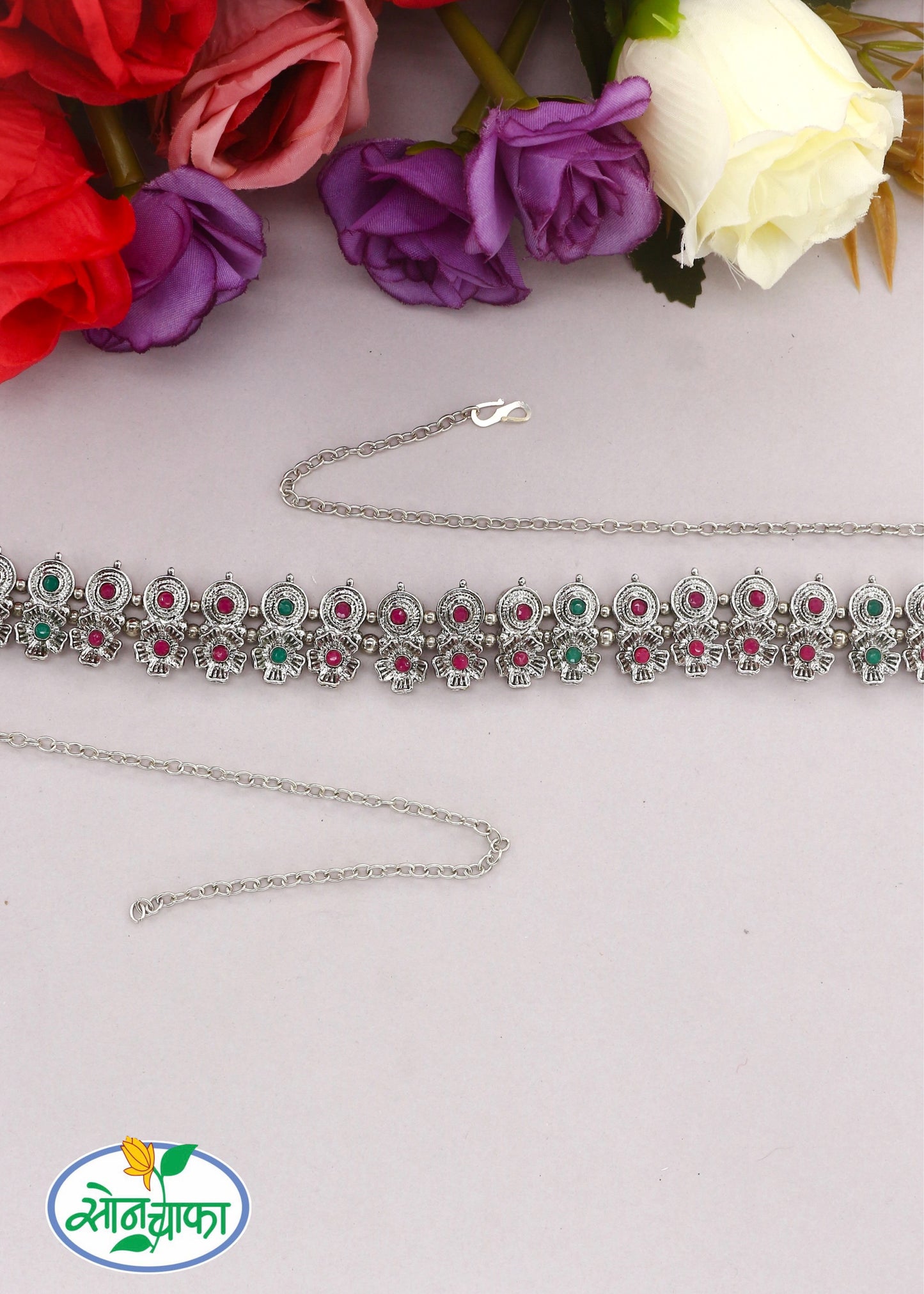 FLORET DESIGNER OXIDISED MEKHLA