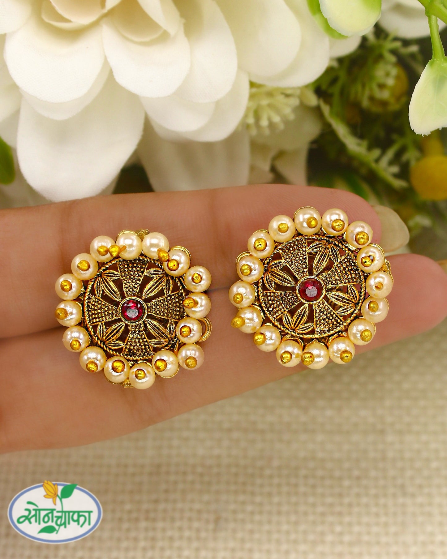 BEAUTIFUL PEAR BEADS EARRINGS