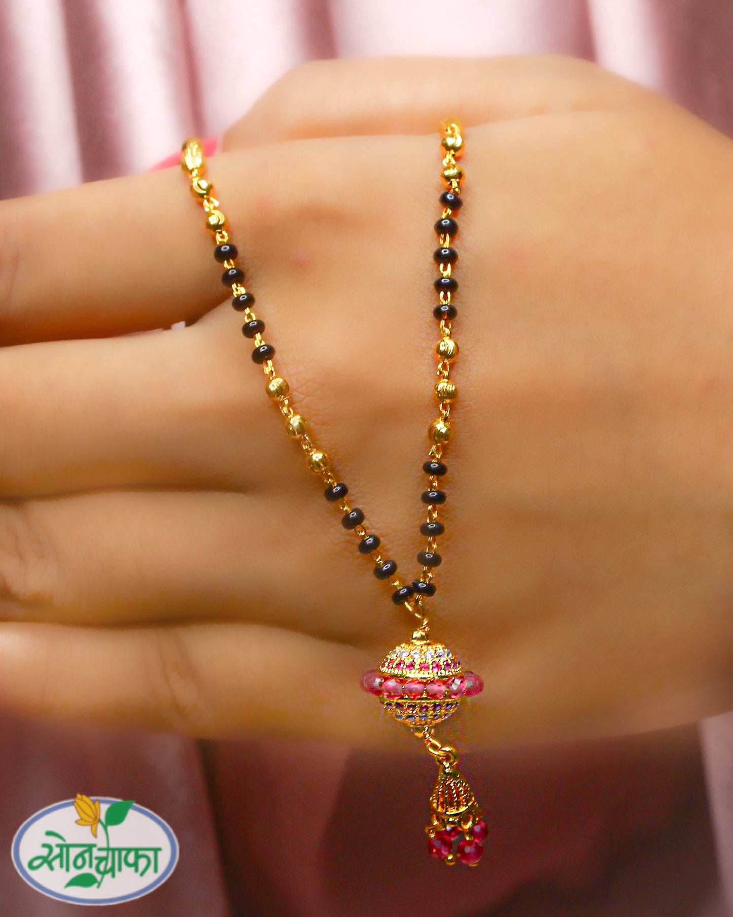PINK STONE DESIGNER MANGALSUTRA