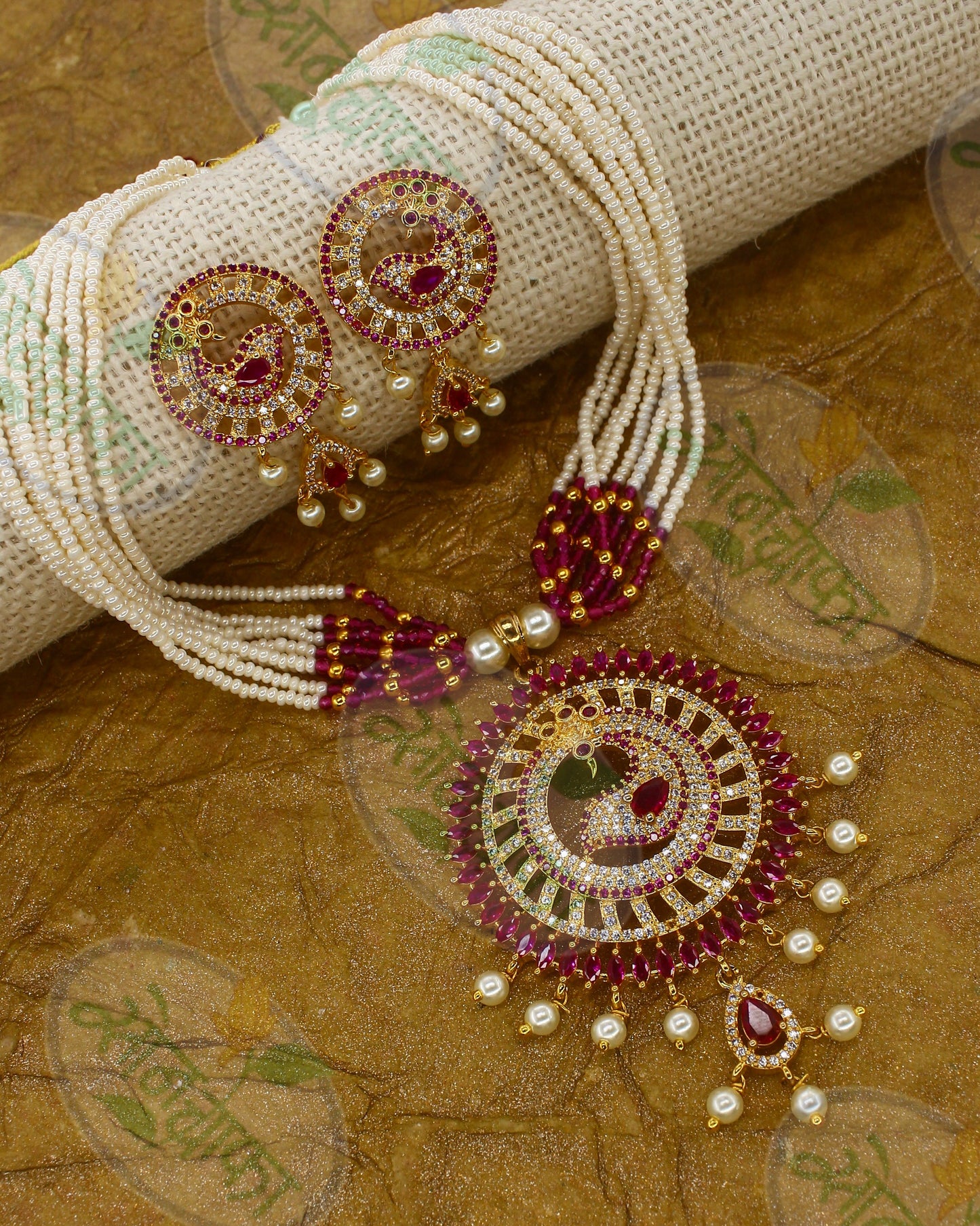 EXQUISITE PEACOCK NECKLACE SET