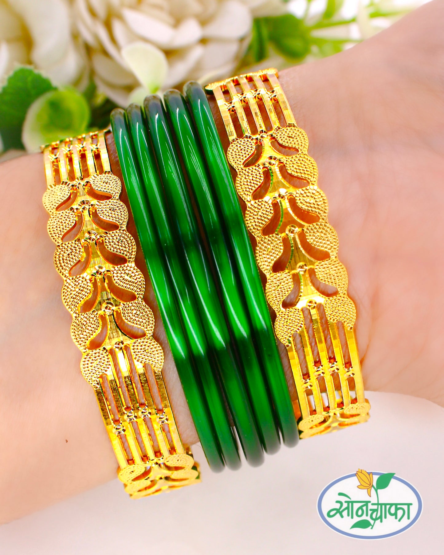 DECOROUS GOLD PALTED BANGLES