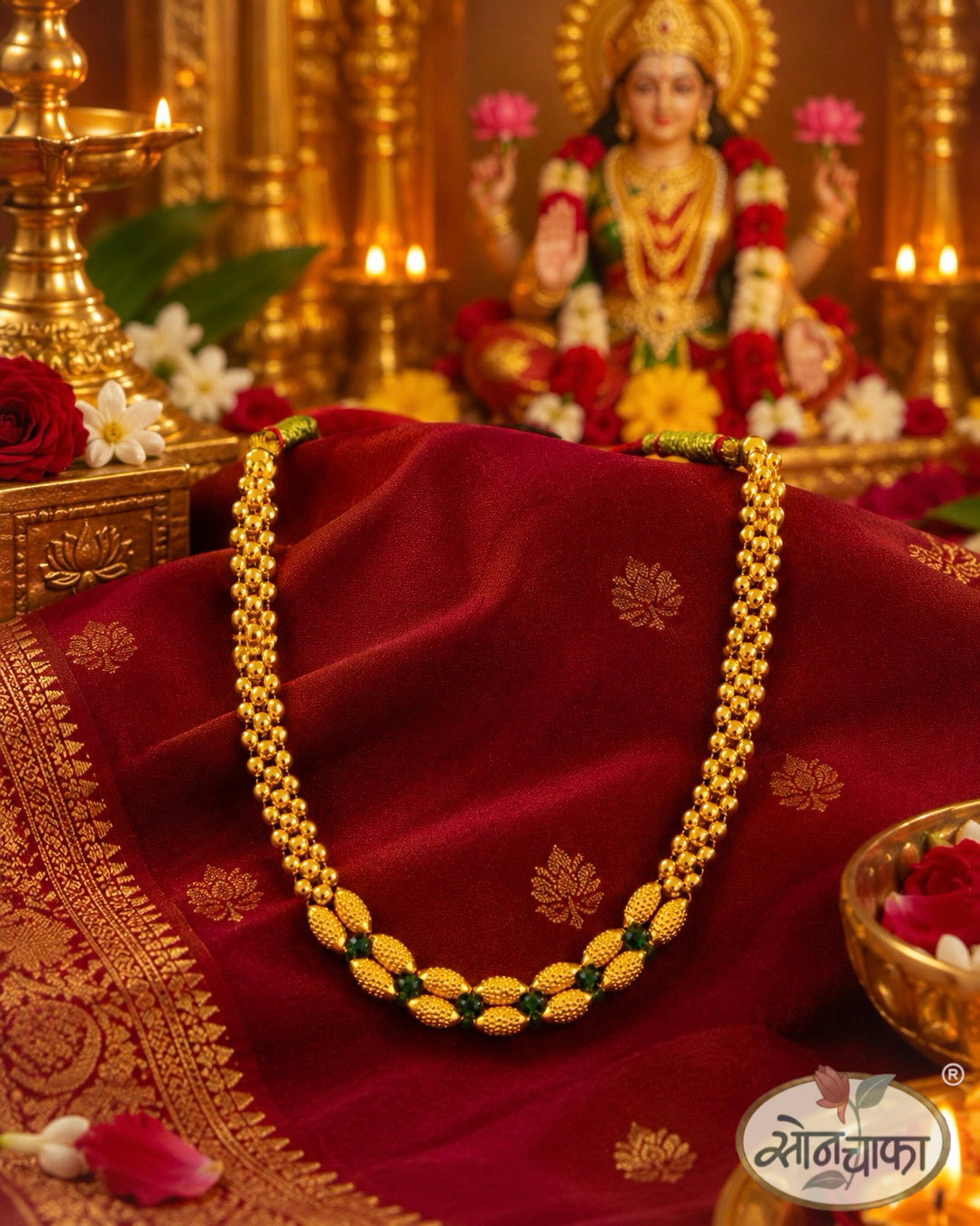 TRADITIONAL GREEN BEADS THUSHI