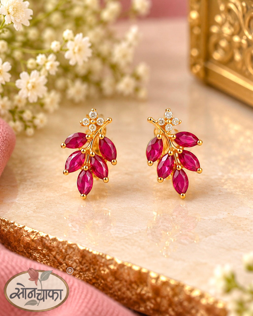 LEAF DESIGNER EAR-STUD