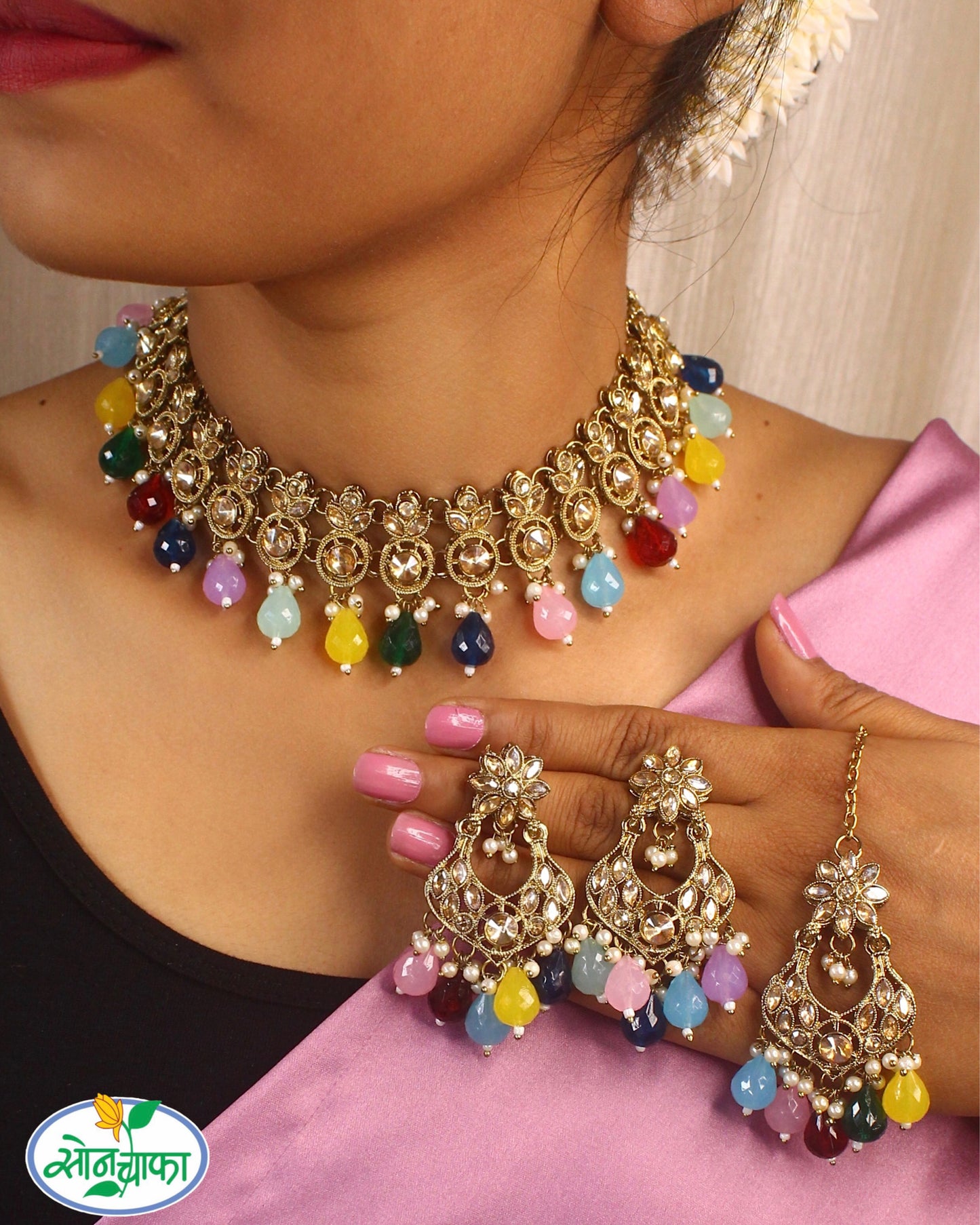 CLASSIC BRIDAL MULTICOLOR NECKLACE