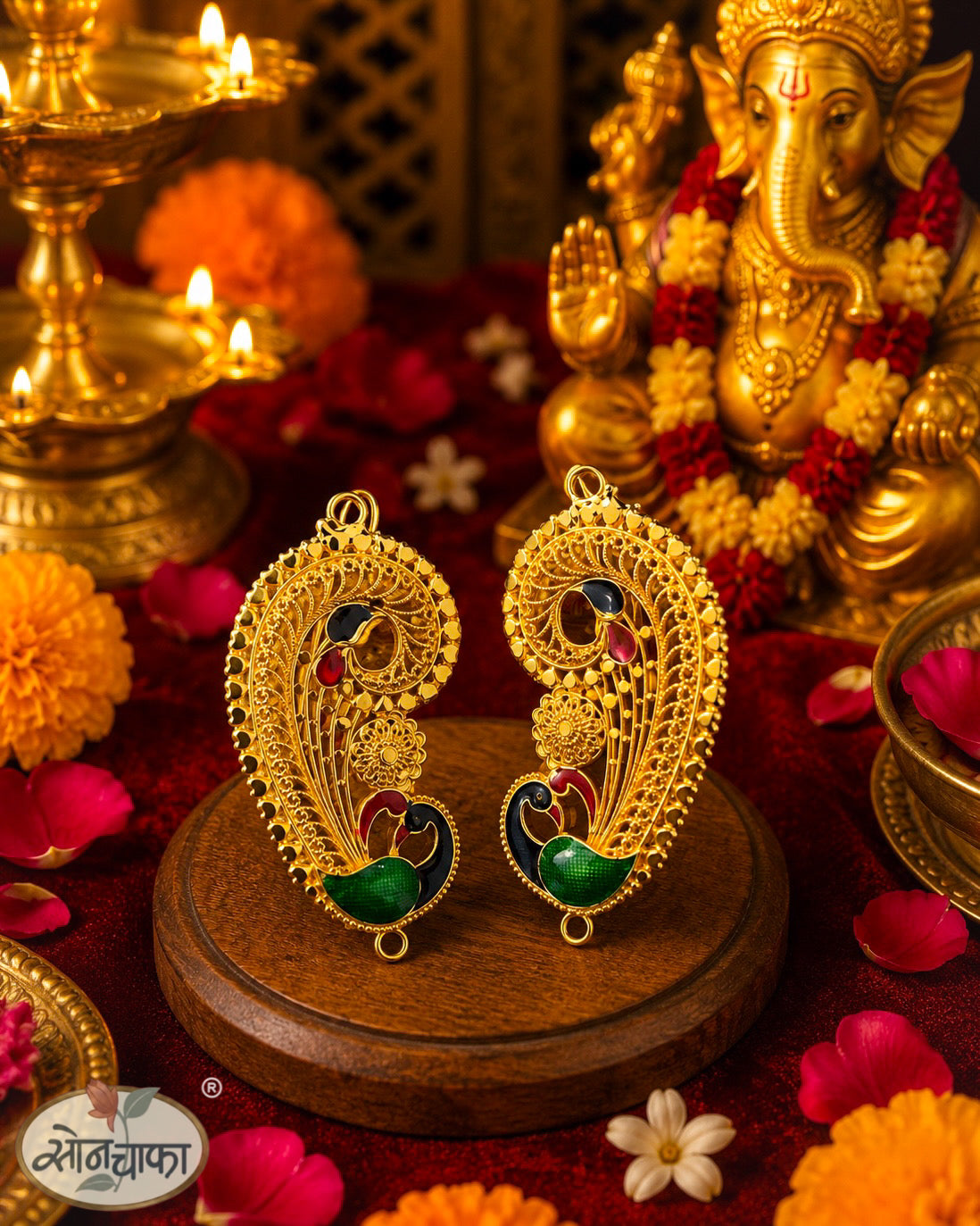 PEACOCK DESIGNER GANPATI KAAN