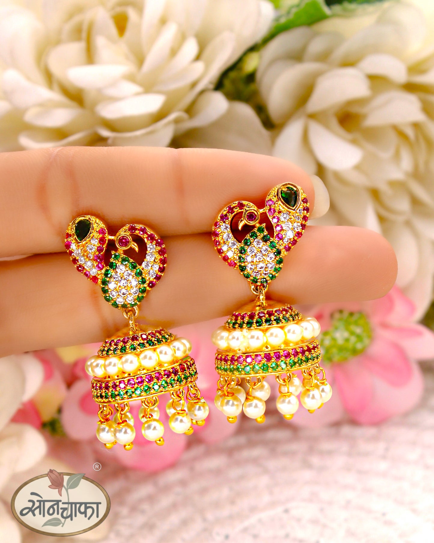 BRILLIANT PEACOCK JHUMKI
