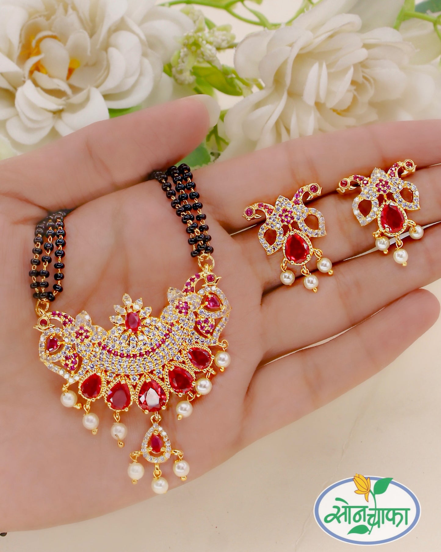 PINK STONE DESIGNER MANGALSUTRA