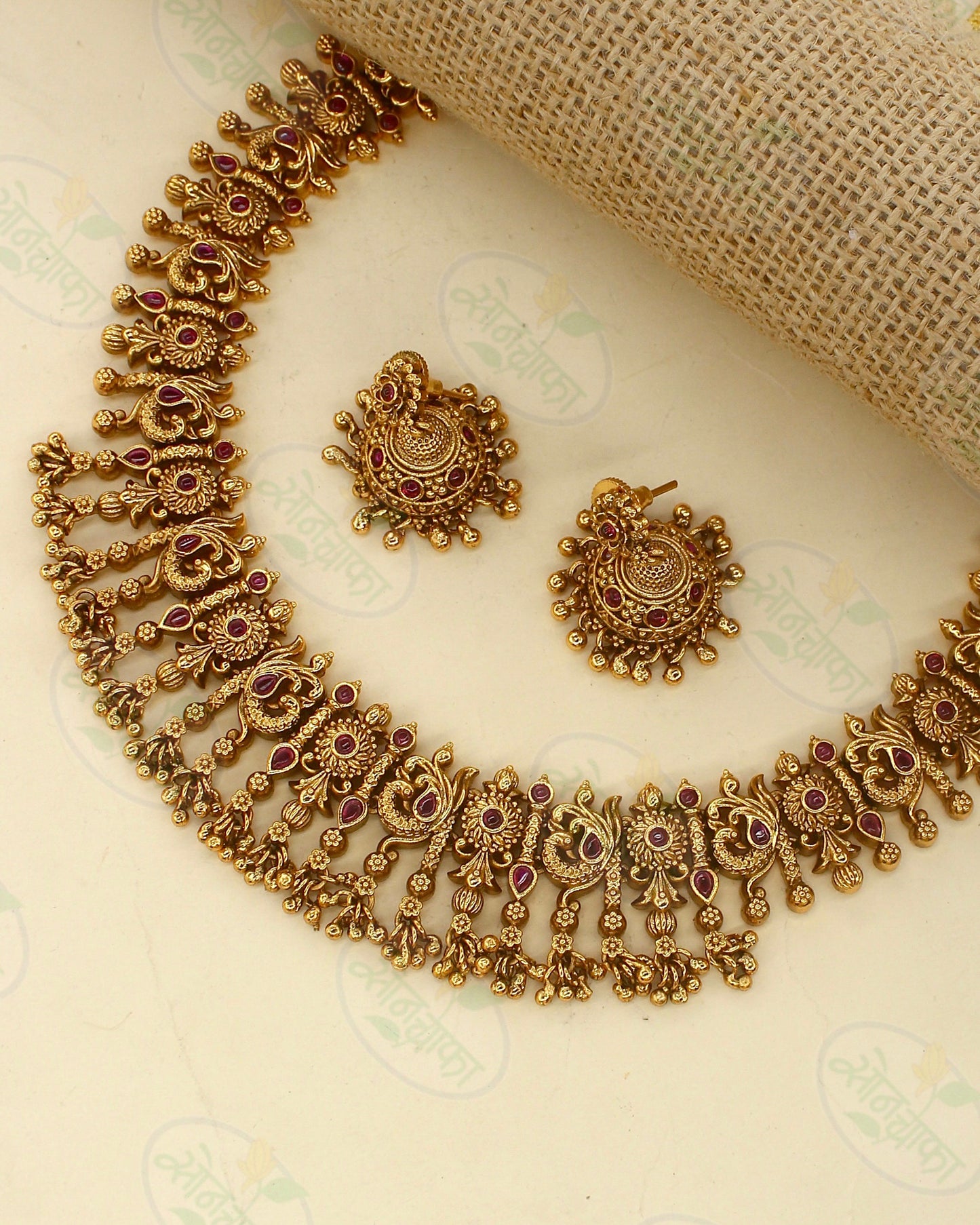 PEACOCK INSPIRED NECKLACE SET