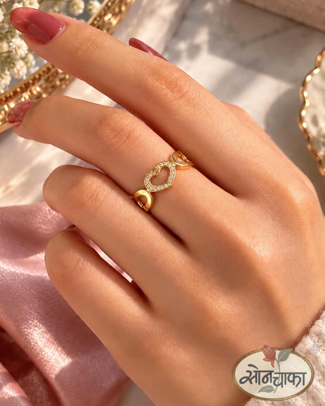 HEART DESIGNER FINGER RING