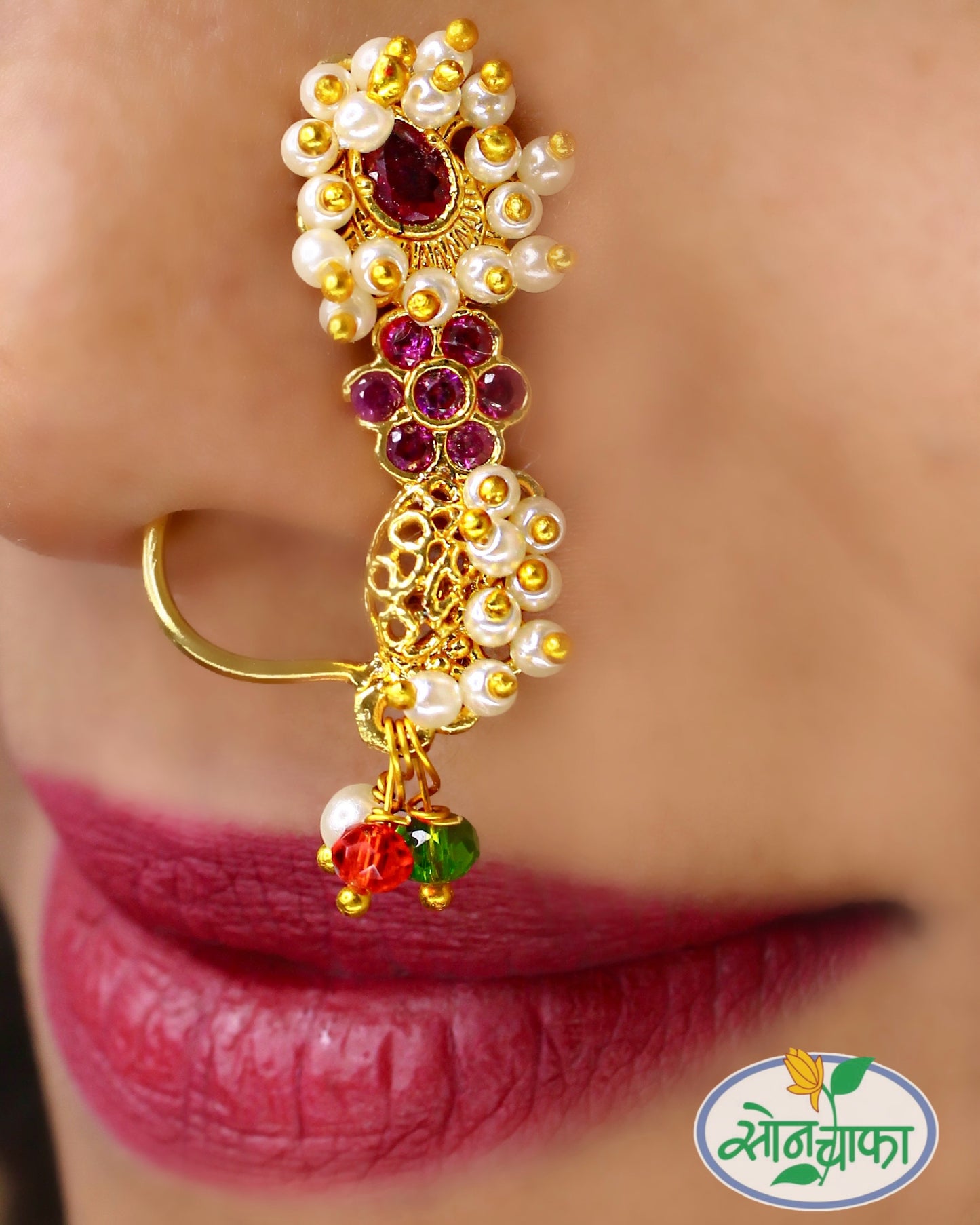 PEARL BEADS DESIGNER NATH