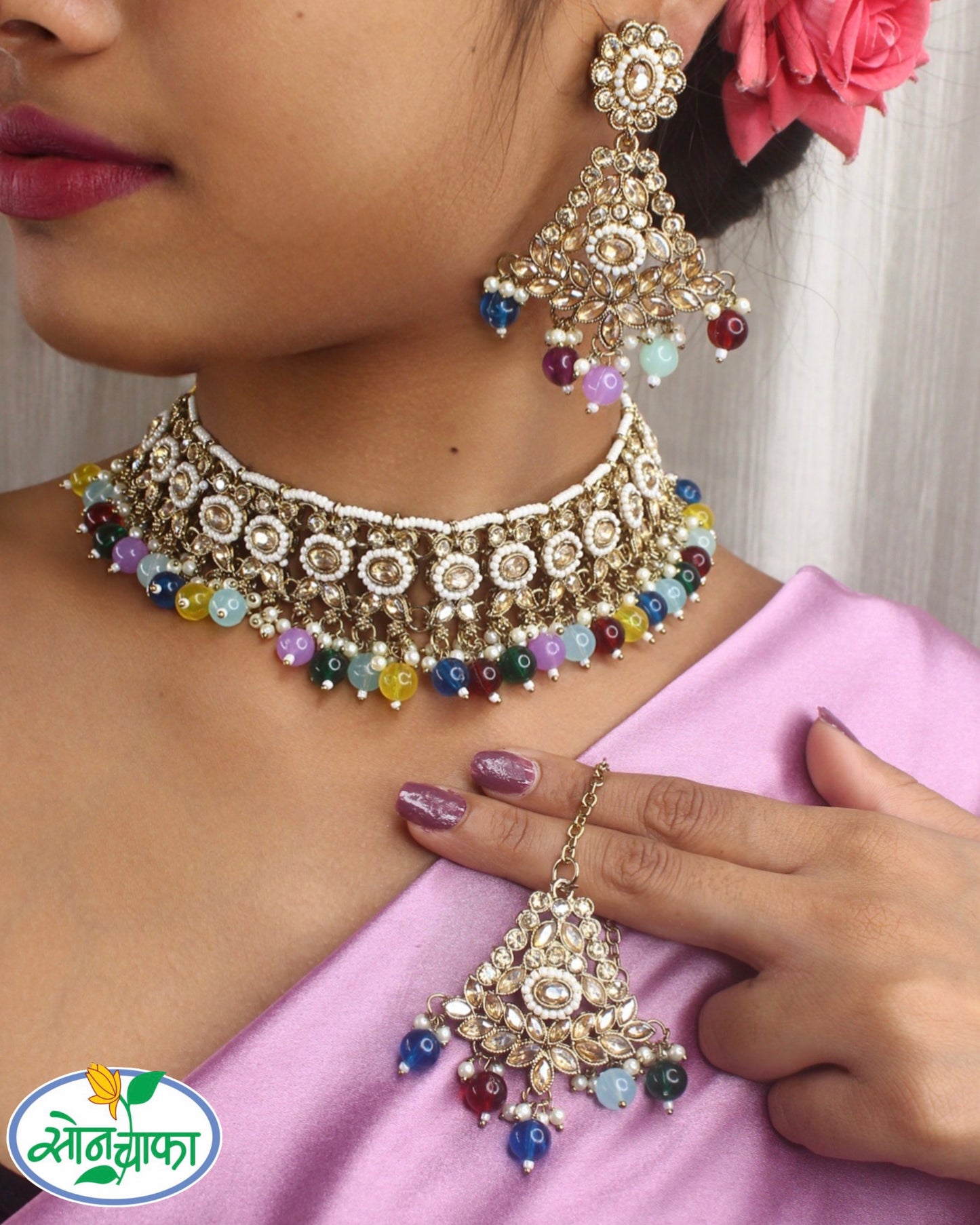 MULTI COLOUR STONE NECKLACE