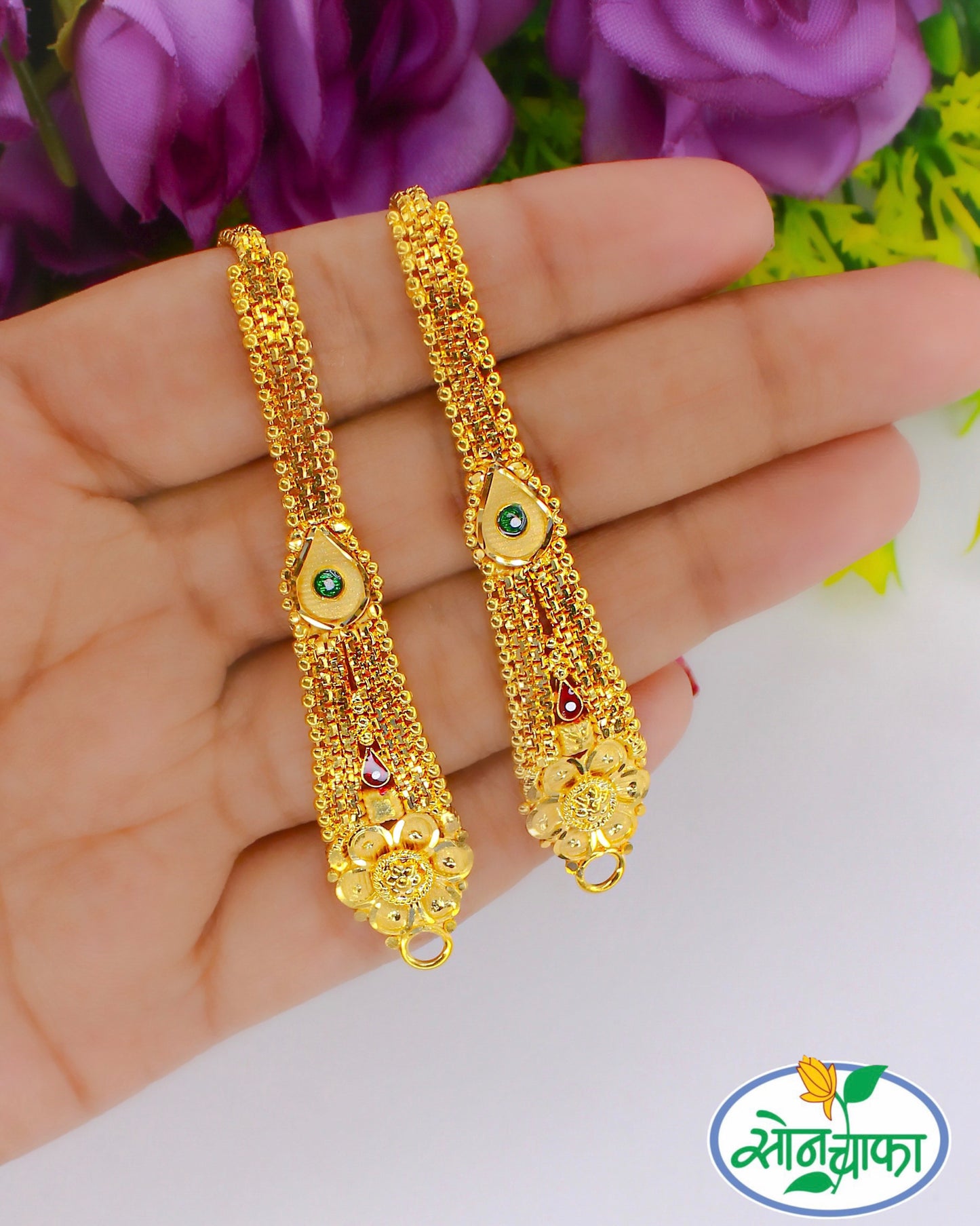 FANCY FLORET GOLD PLATED KANCHAIN