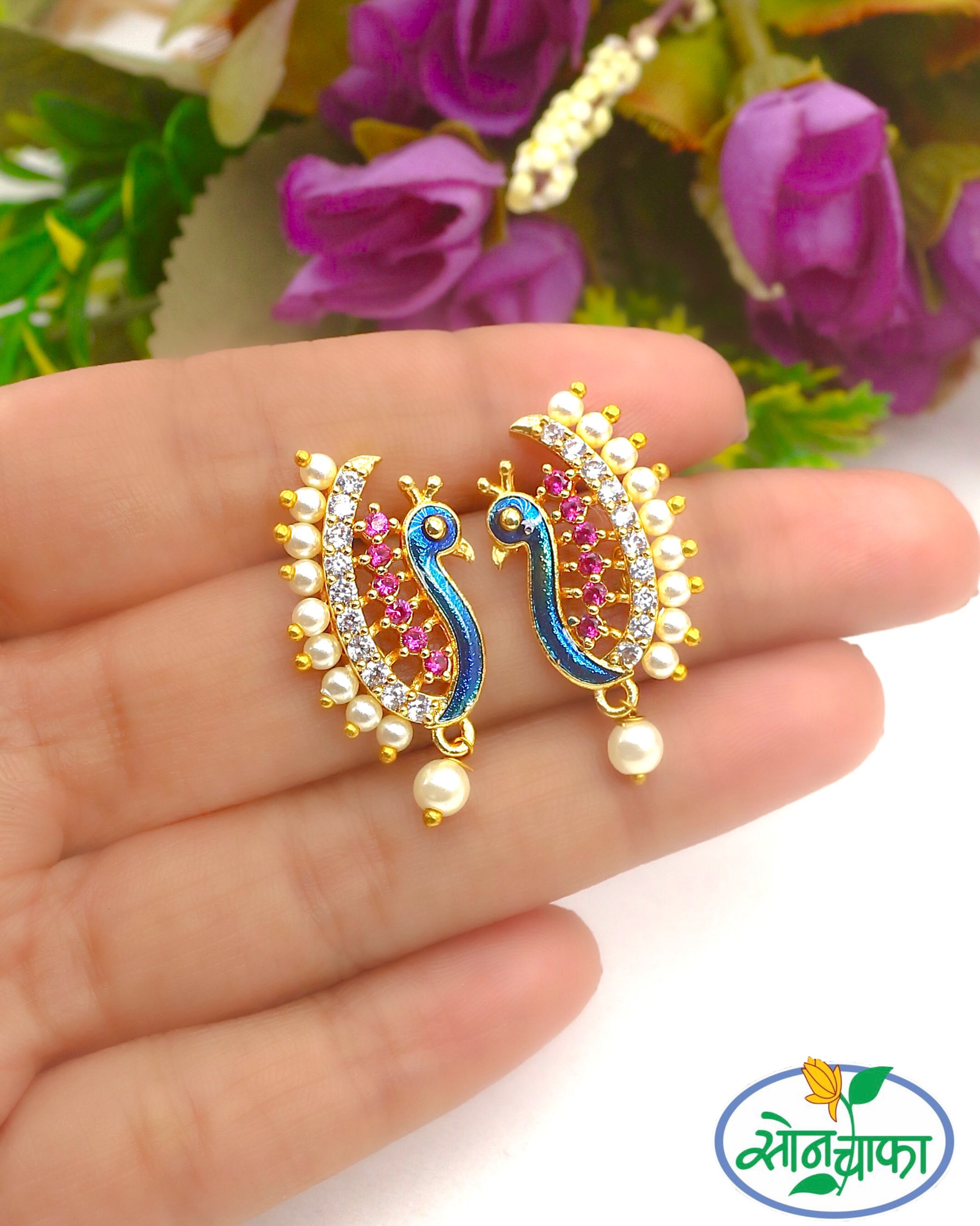 Peacock Earring Design High Quality Gold Plated Peacock Design