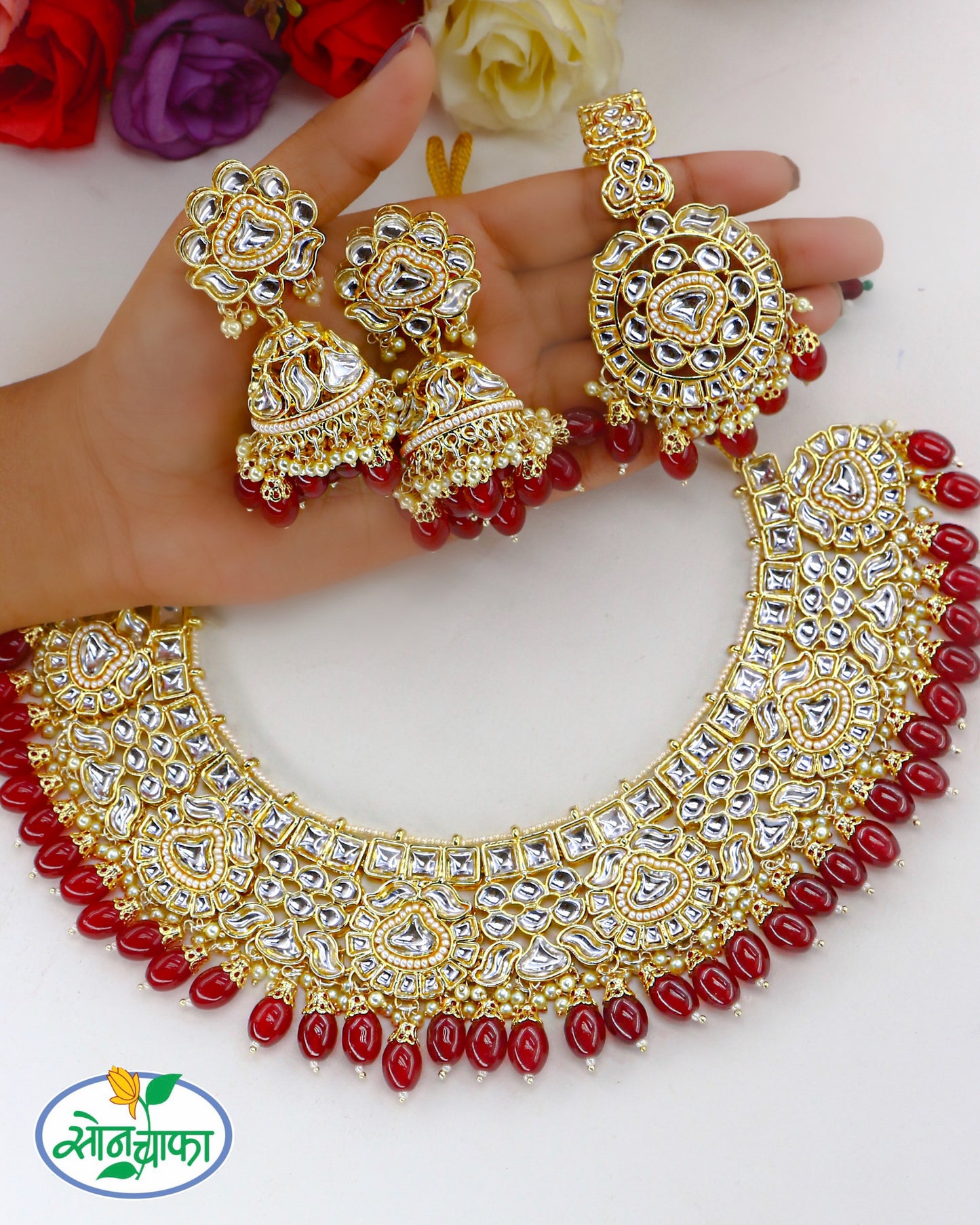 WEDDING WEAR KUNDAN NECKLACE