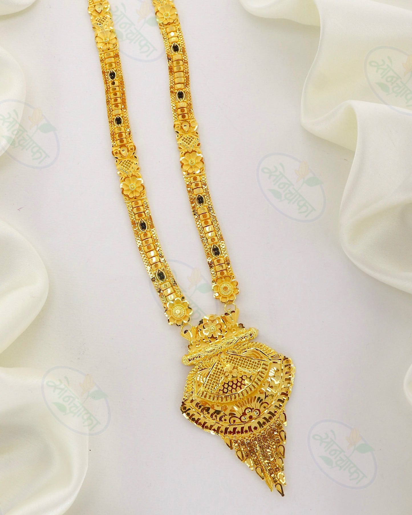 STYLISED FLORAL GOLD PLATED MANGALSUTRA