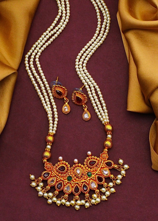 CHAIN PEARL BEADS NECKLACE