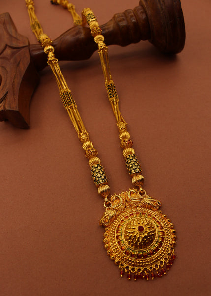 Temple jewellery long deals mangalsutra designs