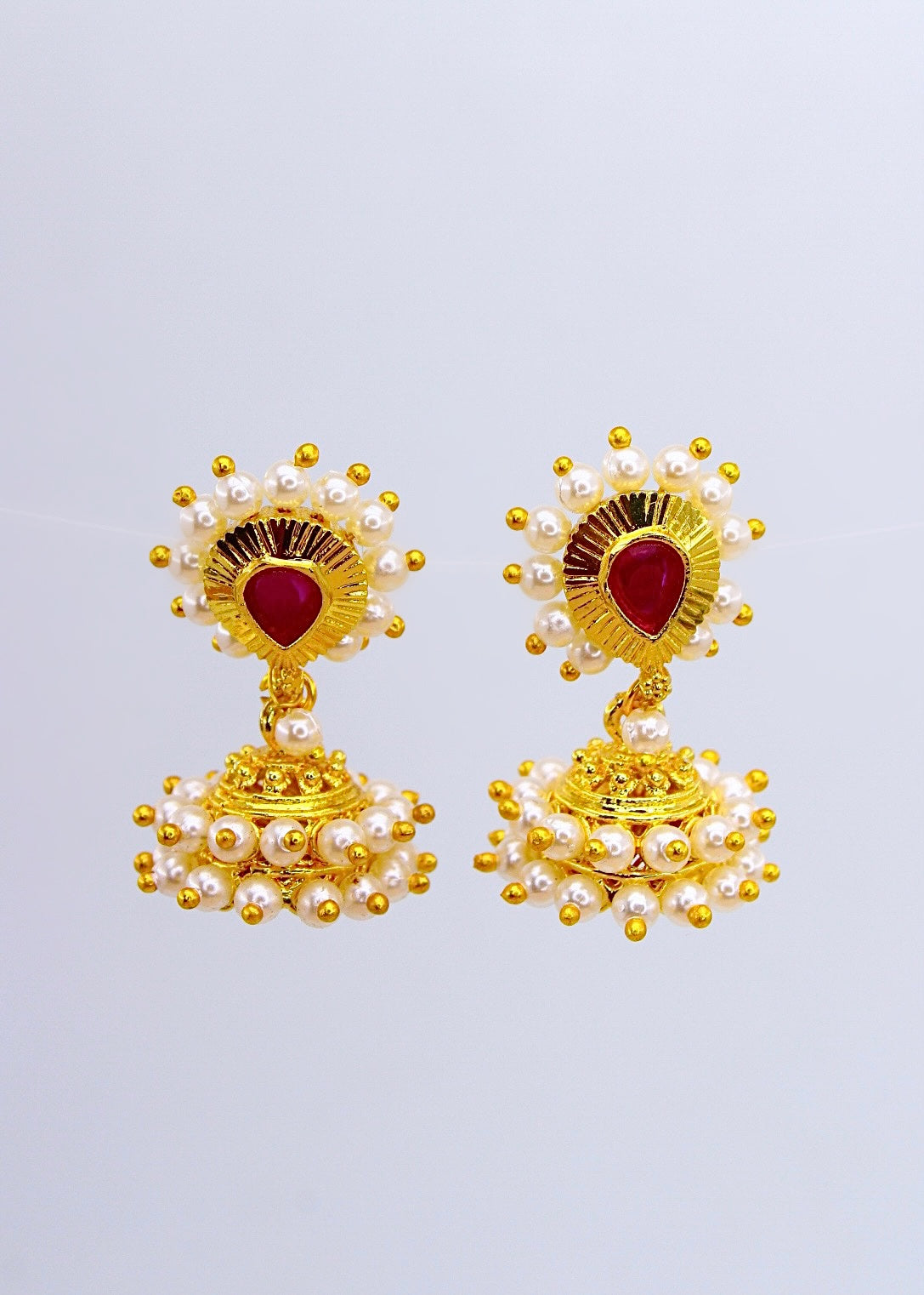 GOLD FINISH PEARL JHUMKI