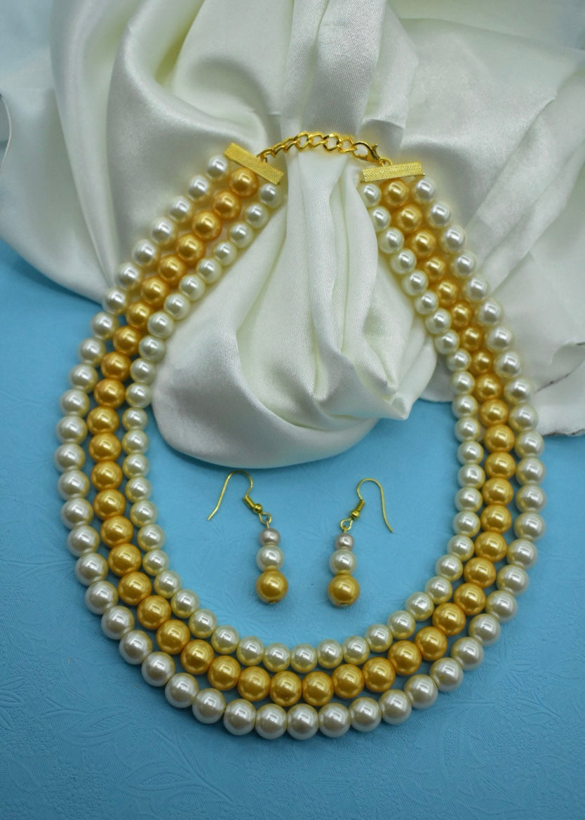 PARTY WEAR PEARL BEADS NECKLACE
