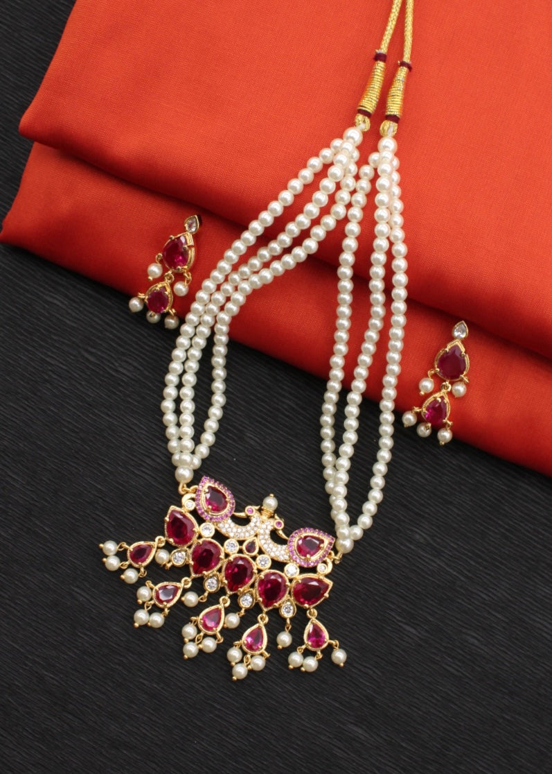 TANMANI WITH PEACOCK DESIGNER NECKLACE