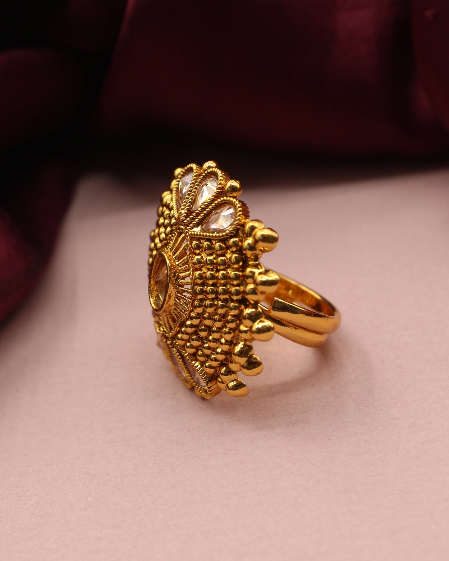 GOLDEN BEADS DESIGNER RING