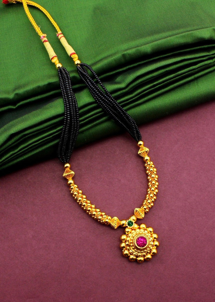 GOLDEN BEADED MALHAR MANGALSUTRA