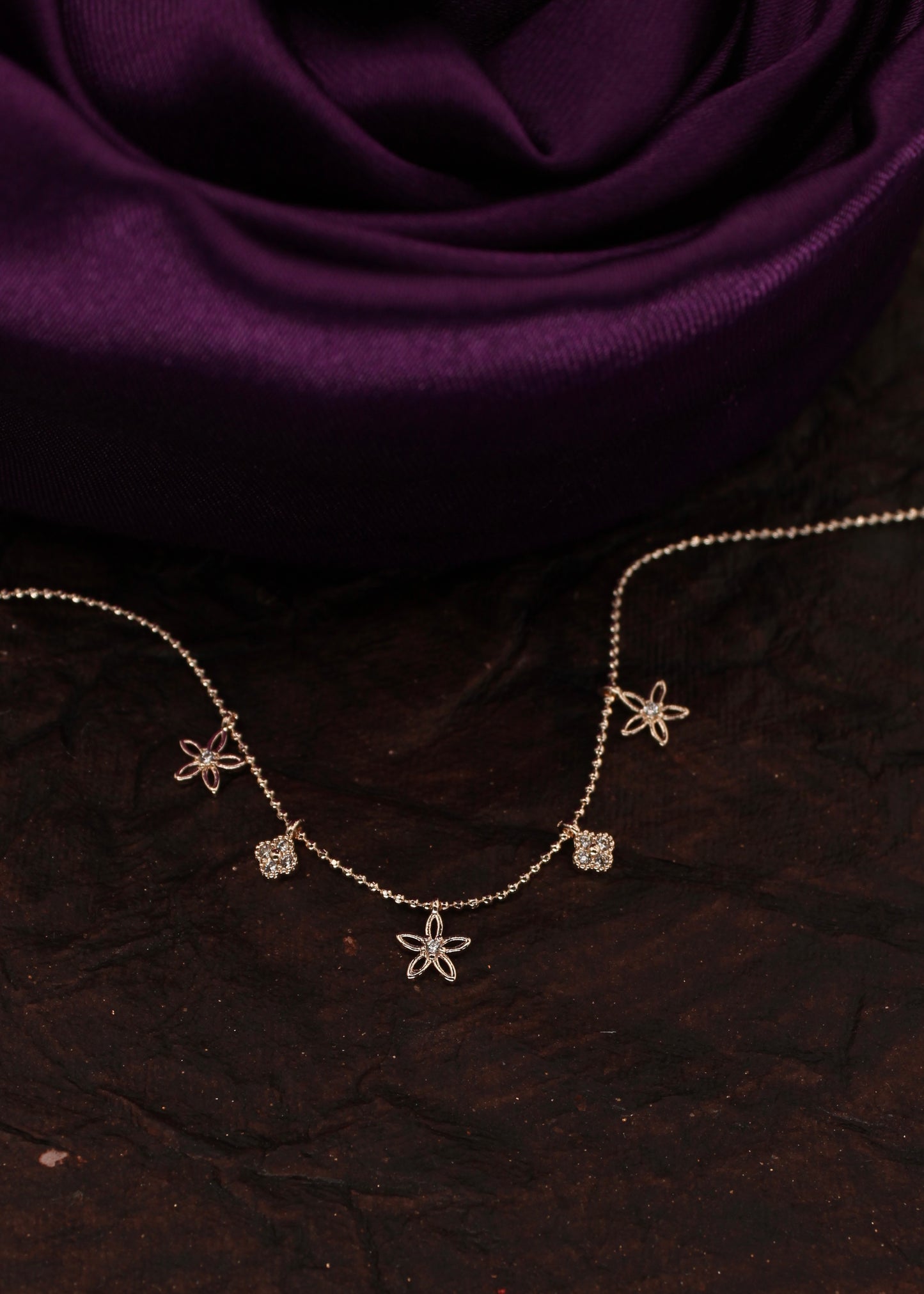 PETITE FLORAL DIA ANKLET