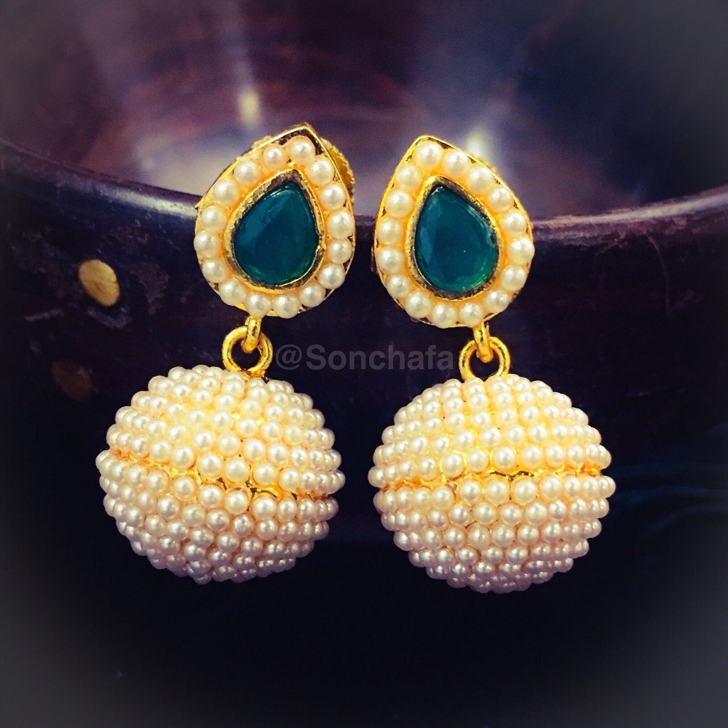 PEARL BALL EARRINGS
